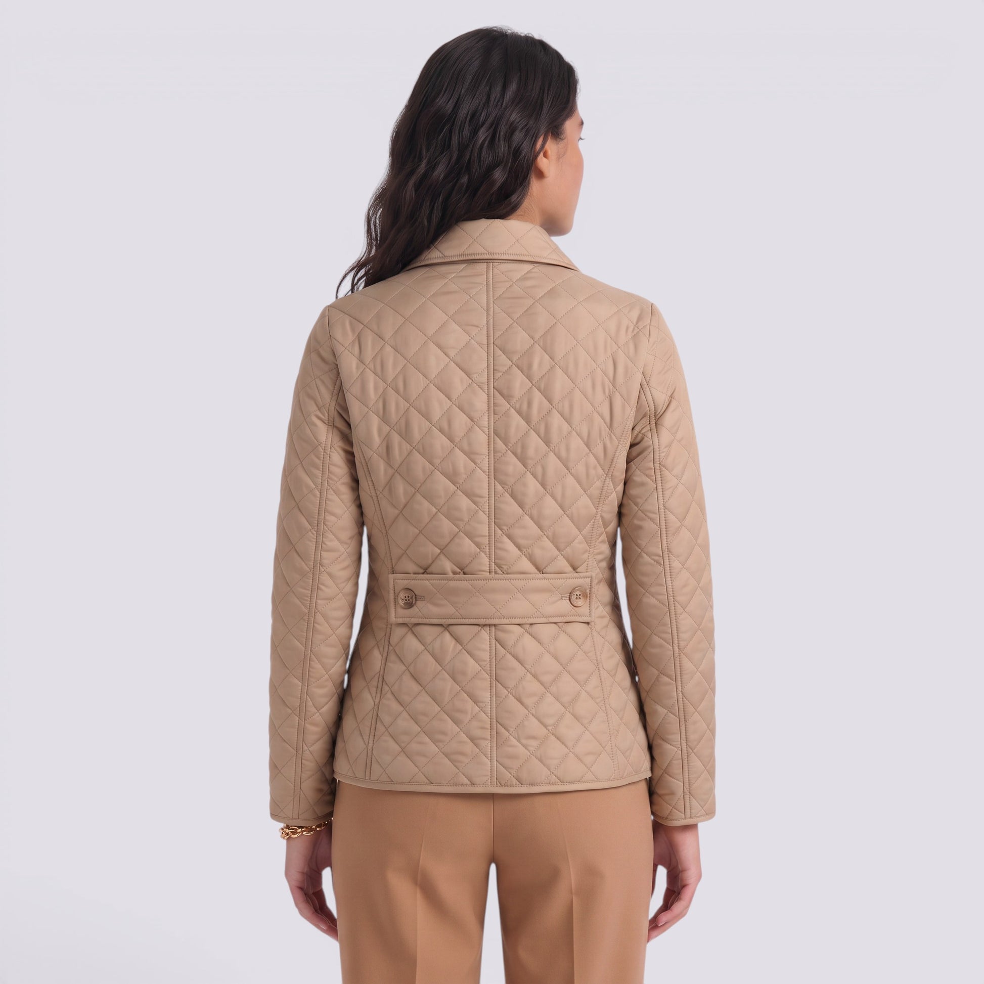 Chaqueta Acolchada Mujer Elegante con Solapa
