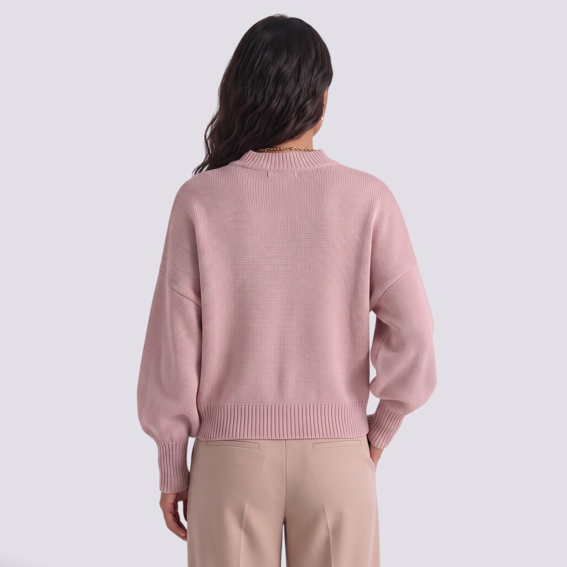 Jersey Mujer de Punto Grueso Cuello Redondo