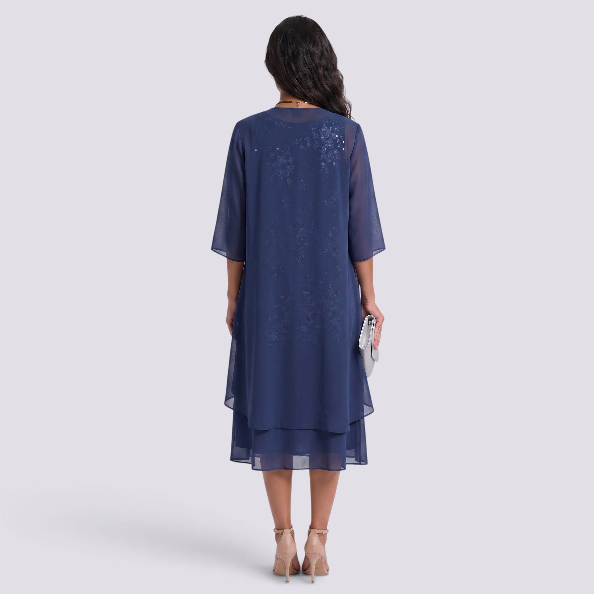 Vestido Largo Mujer Dos Piezas Encaje
