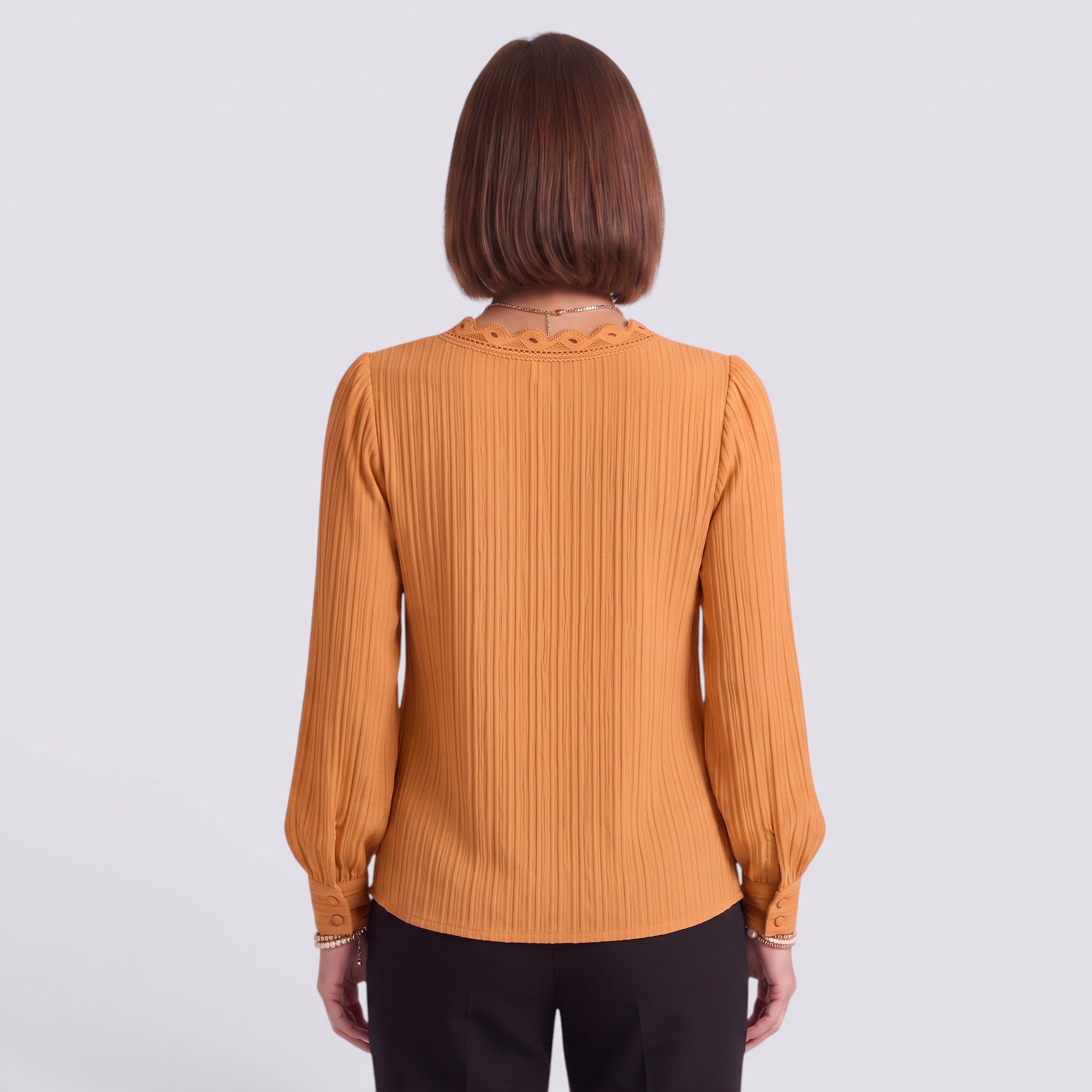 Blusa Mujer Encaje Cuello Pico