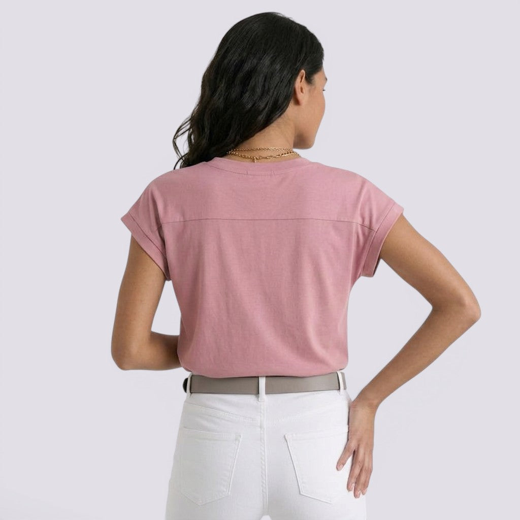 Camiseta Mujer Cuello V Blanca