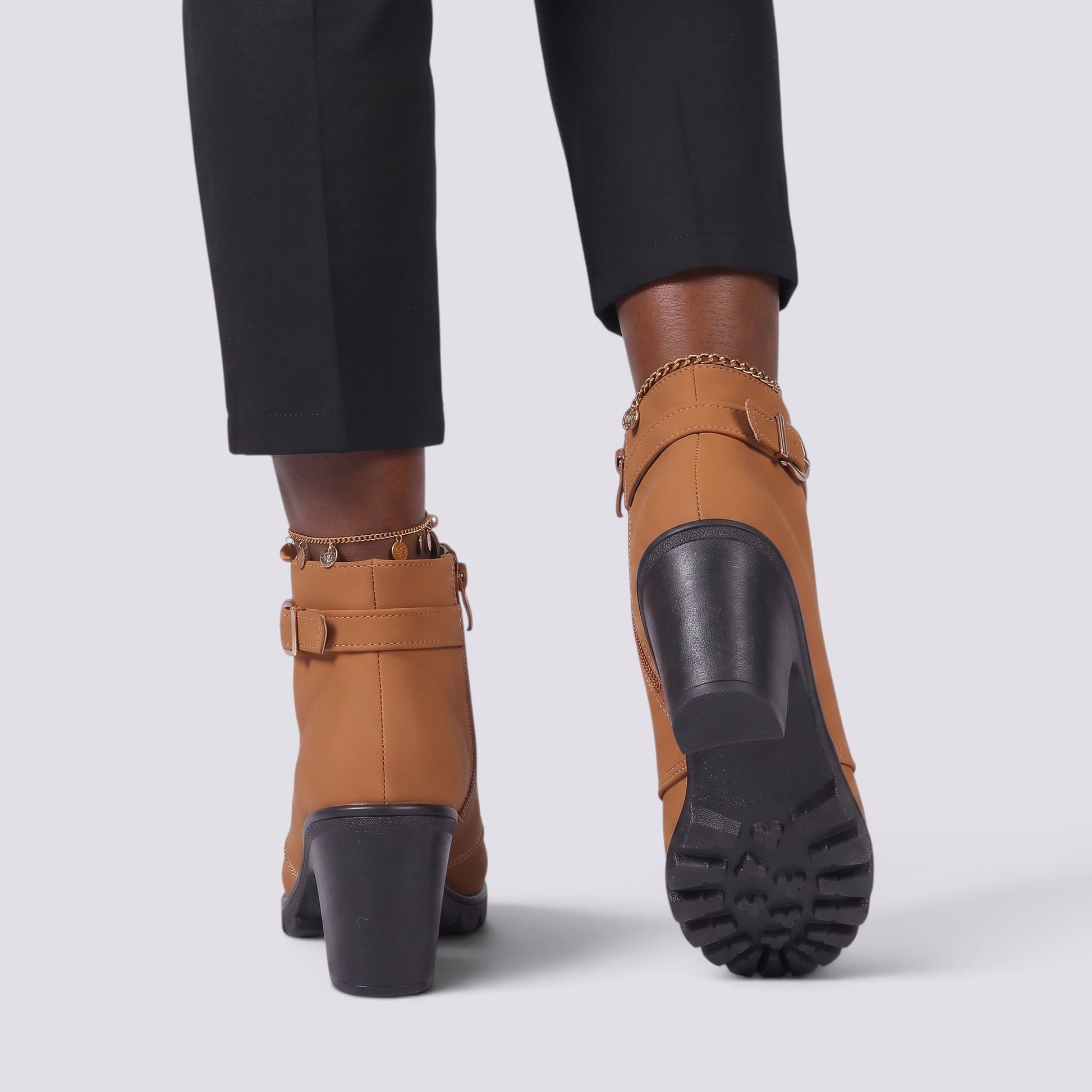 Botines Mujer Tacón con Cordones