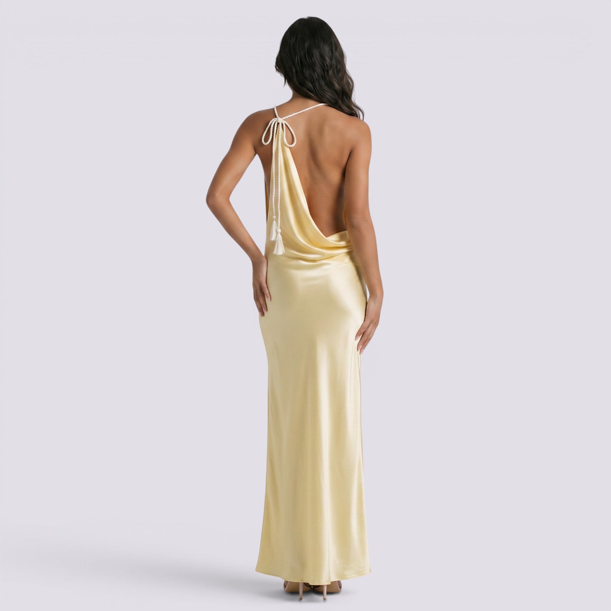 Vestido de Fiesta Mujer Halter Elegante de Noche