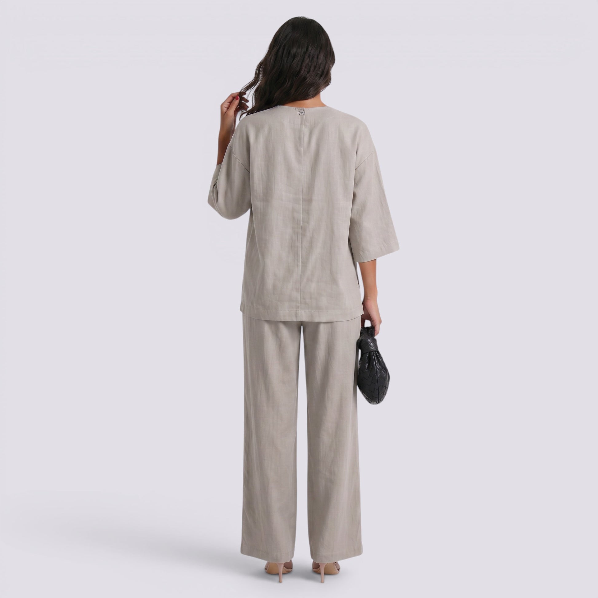 Conjunto Dos Piezas Mujer Pantalón Ancho