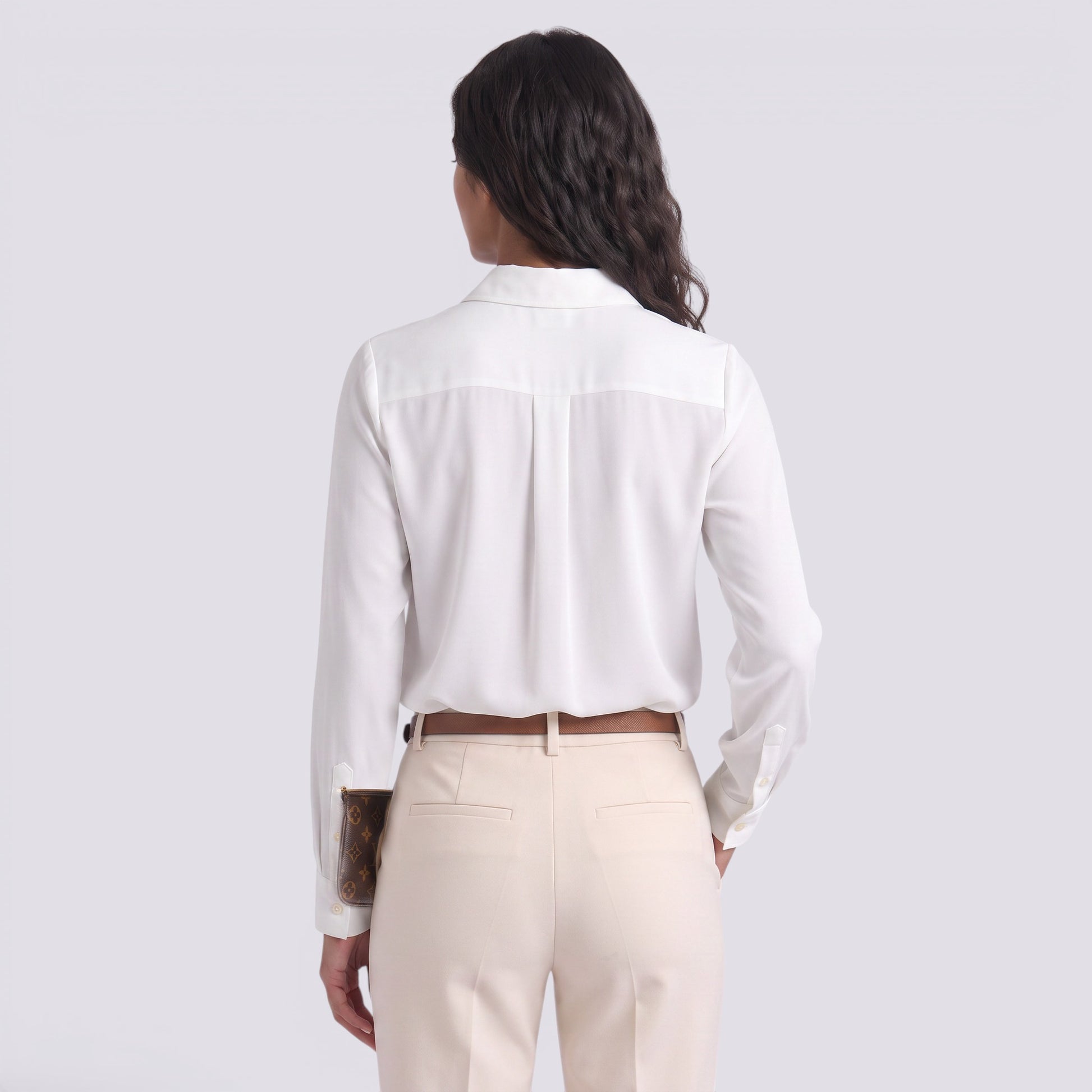 Blusa Mujer Manga Larga Cuello Pico