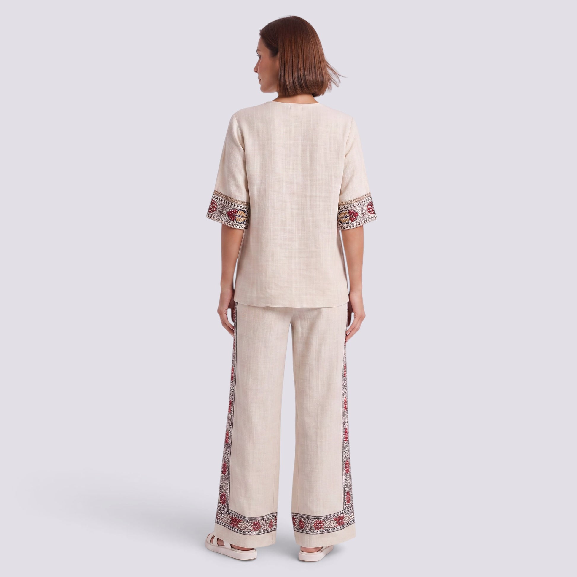 Conjunto Rayas Pantalón Ancho Mujer