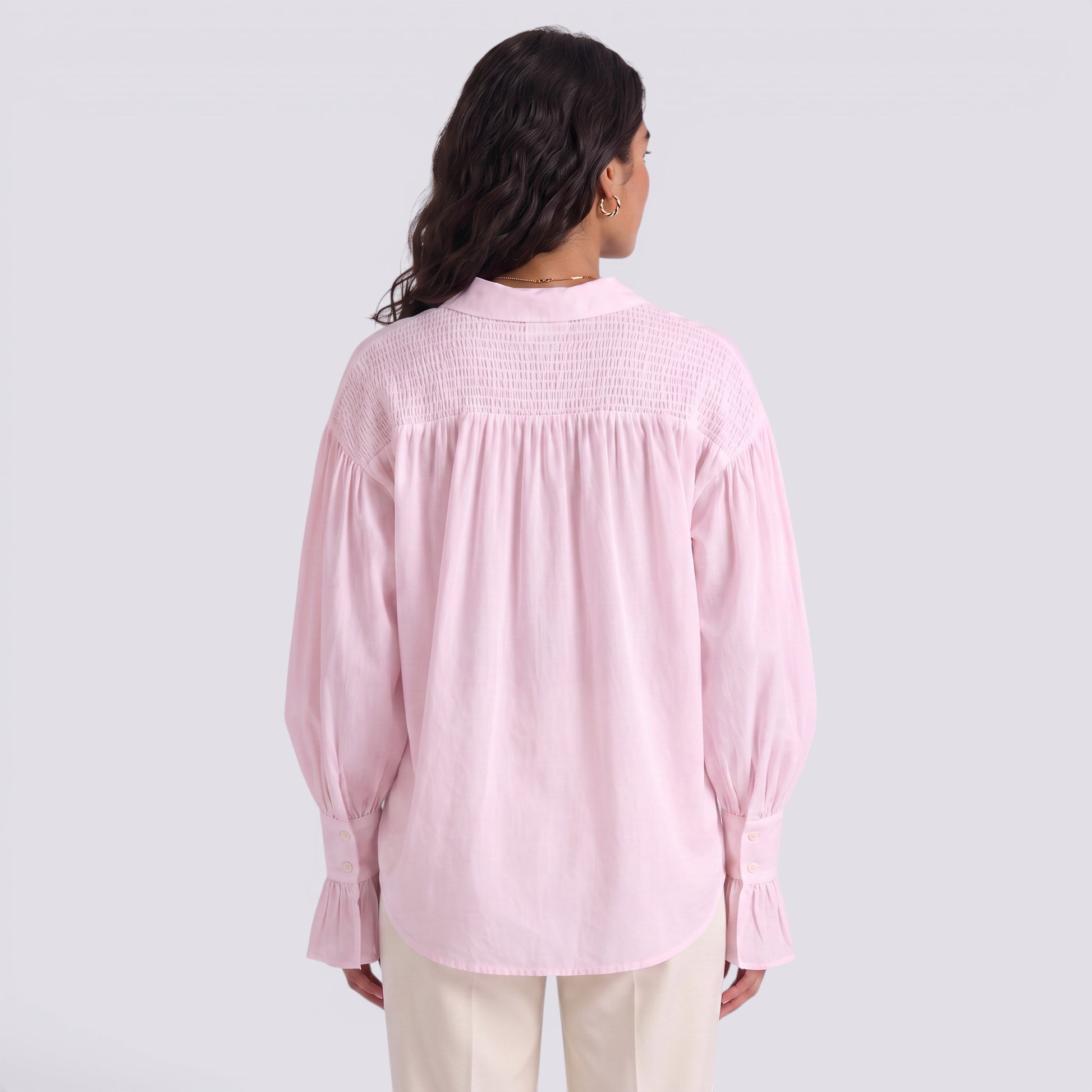 Camisa Mujer Elegante Manga Larga Cuello Solapa