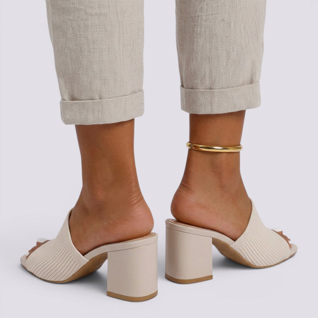 Sandalias Tacón Mujer Elegantes Punta Abierta