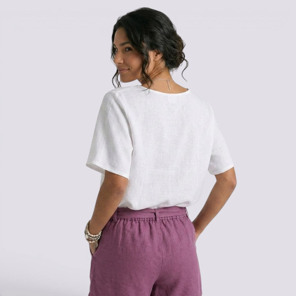Camiseta Mujer Holgada Lino Verano