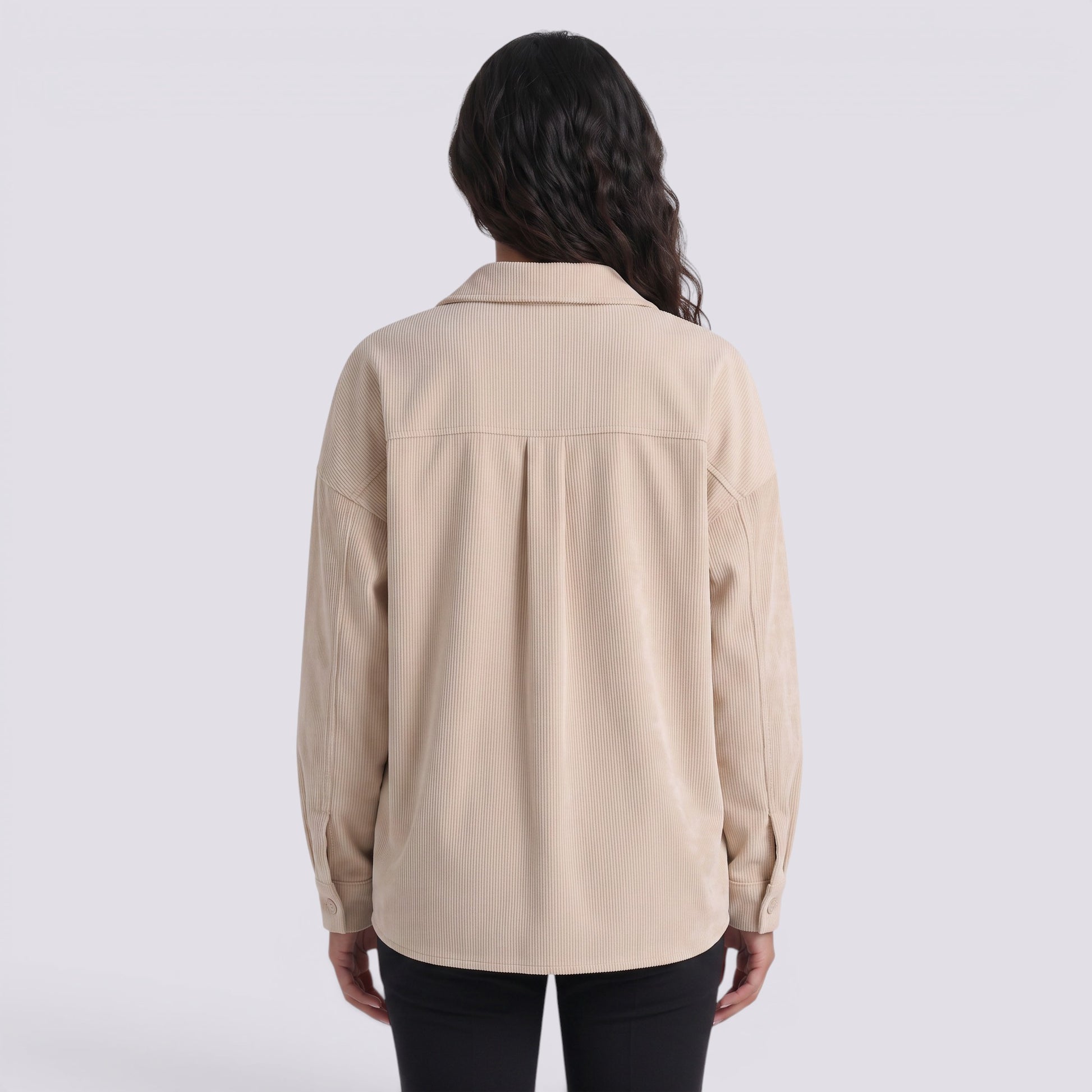Camisa Chaqueta Mujer Holgada de Pana Vintage