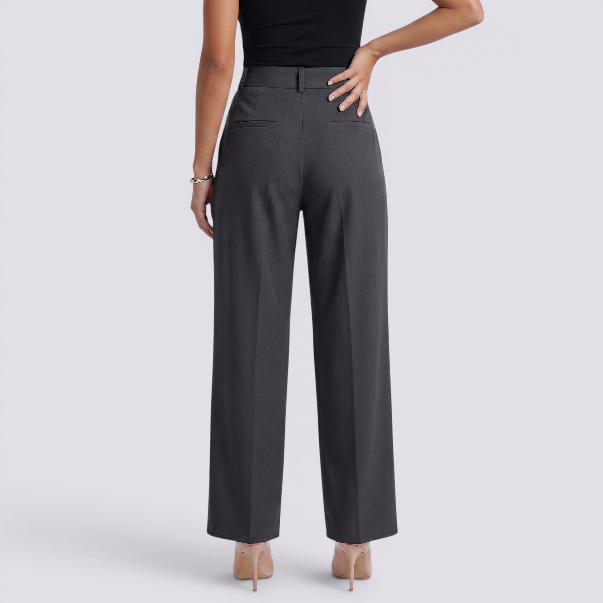 Pantalones Anchos Mujer Tiro Alto Elegantes