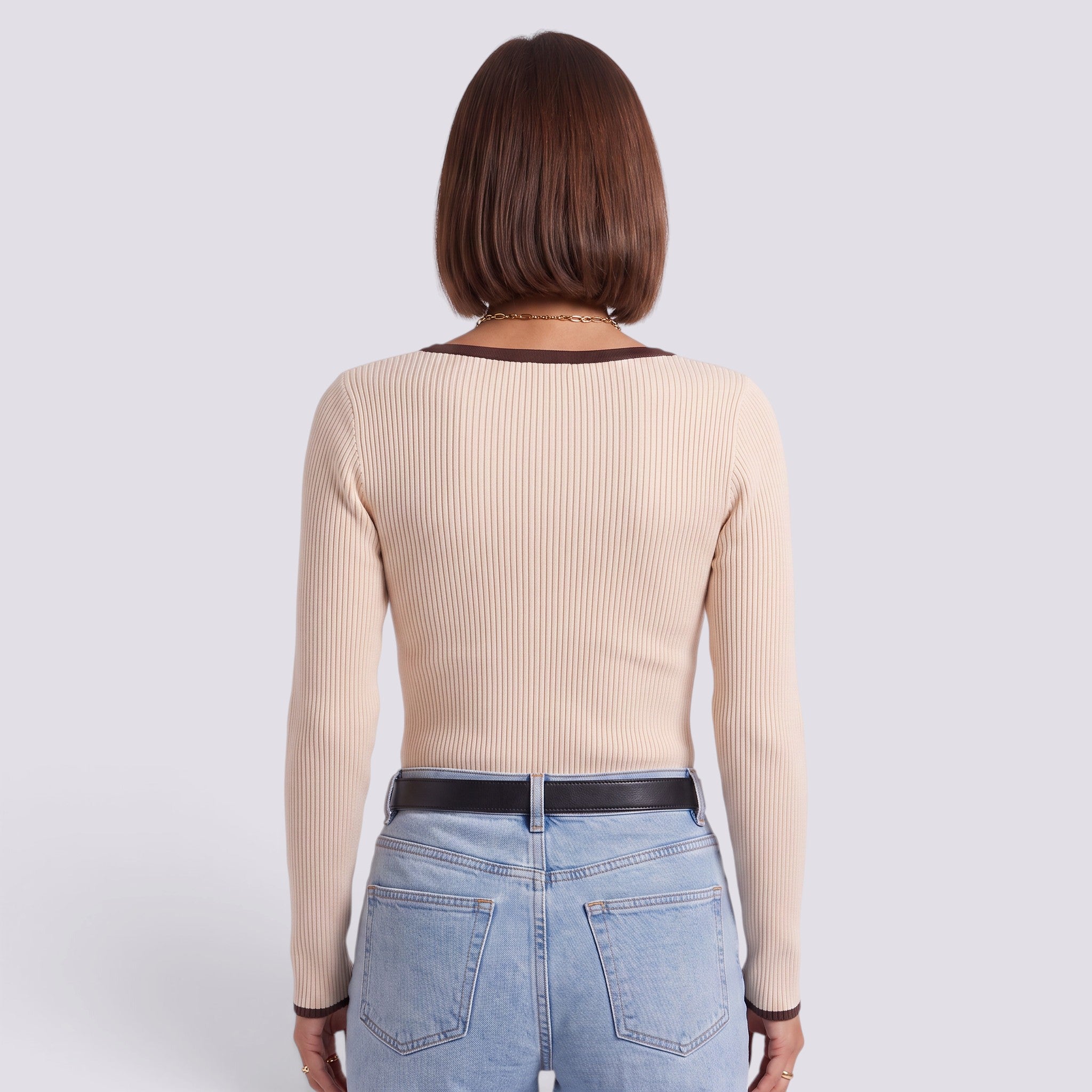 Jersey Mujer Rayas Oversize Cuello Pico