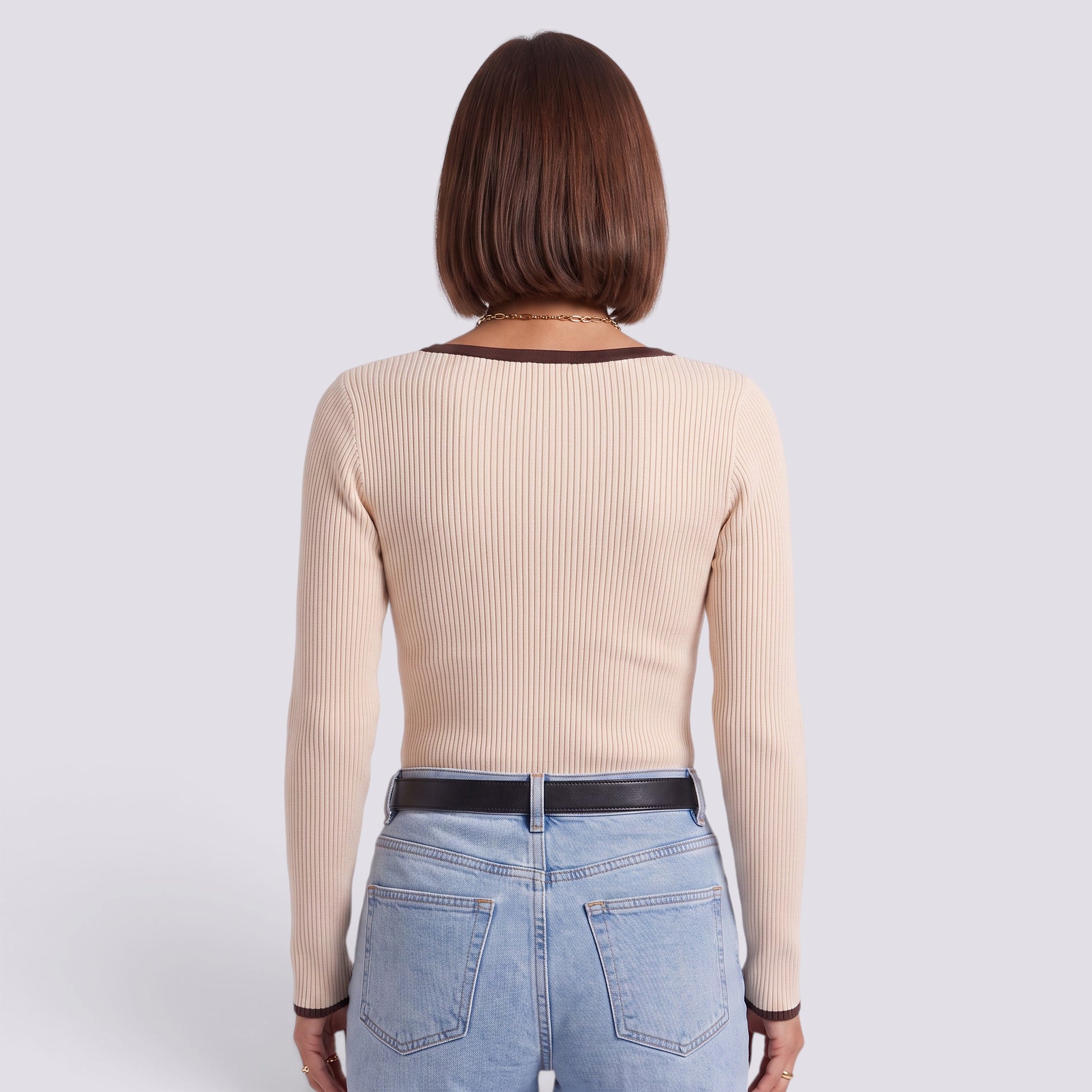 Jersey Mujer Rayas Oversize Cuello Pico