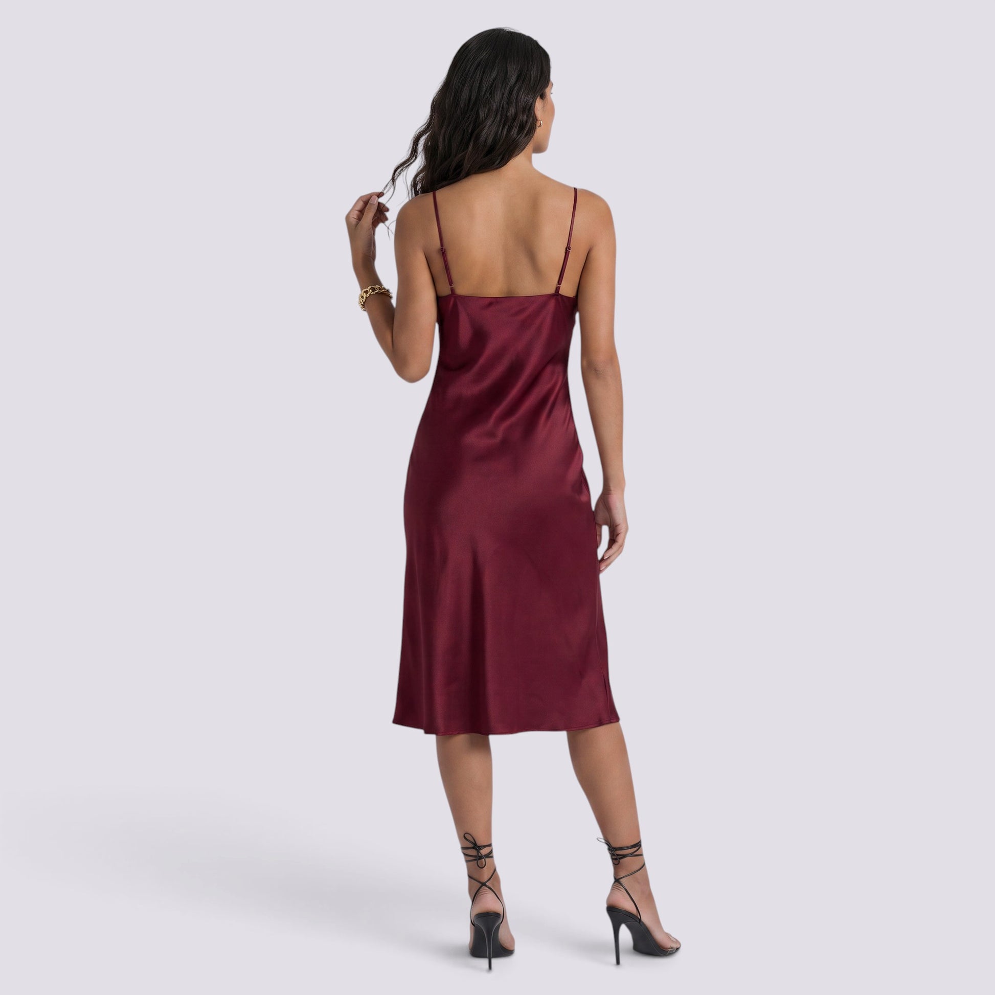 Vestido Midi Mujer Escote V