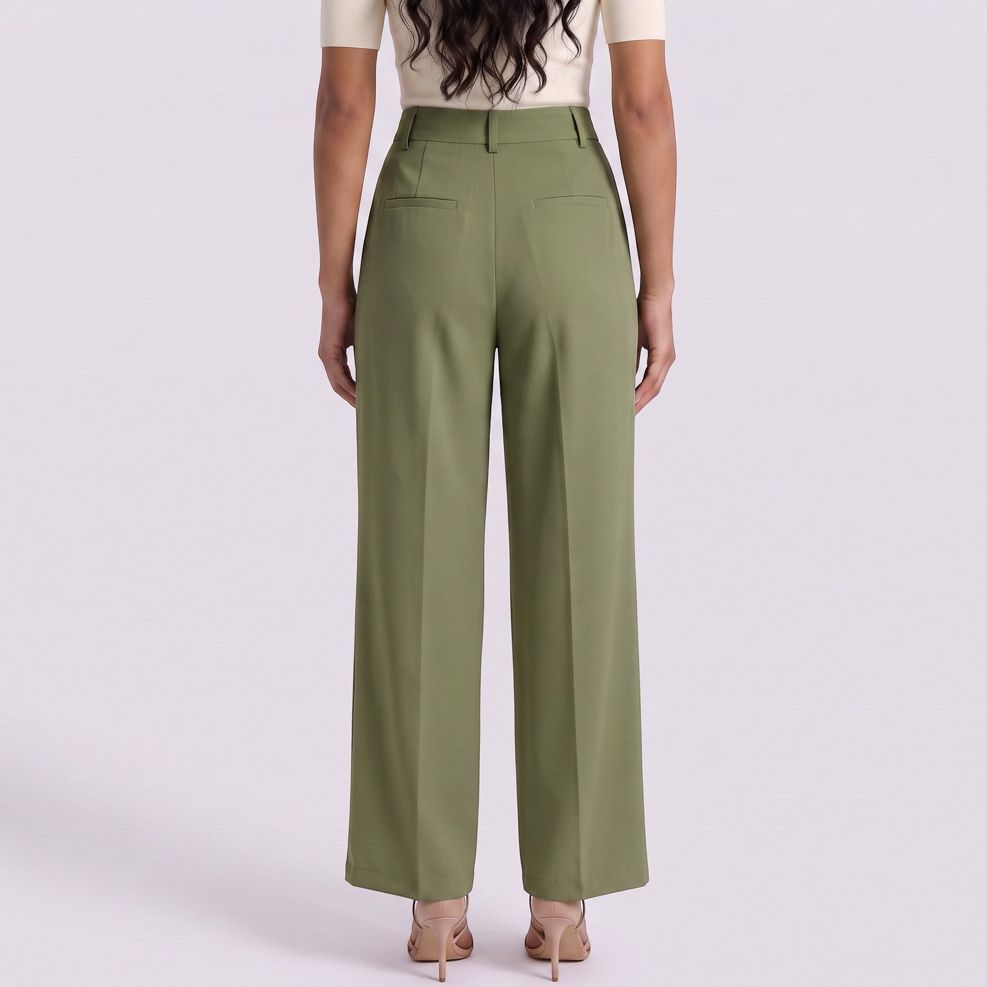 Pantalón Ancho Mujer Cintura Alta con Cordón