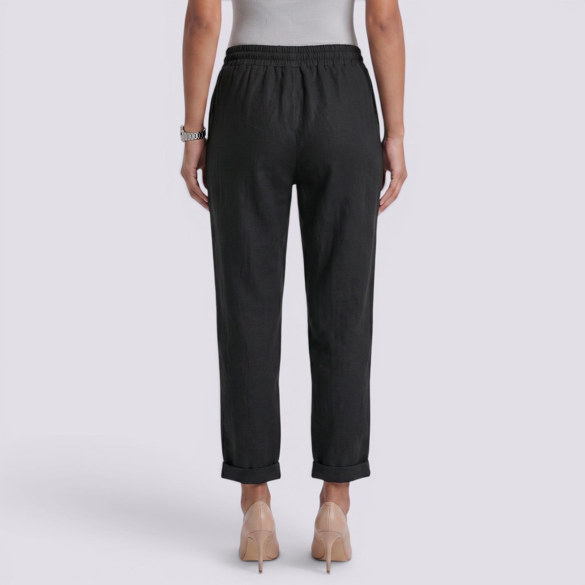 Pantalón Verano Mujer Cintura Alta Lino