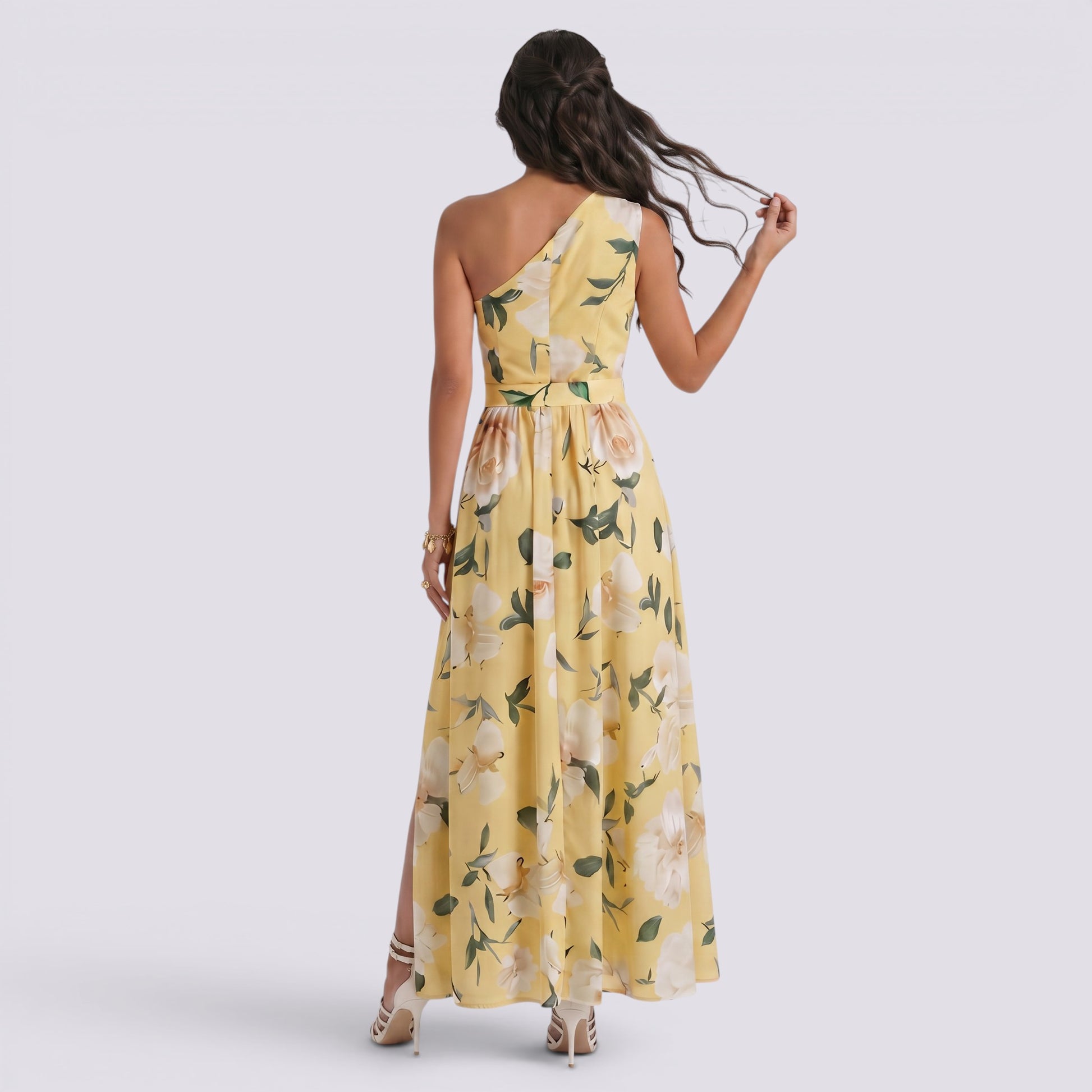 Vestido Largo Sin Mangas Mujer Estampado Elegante