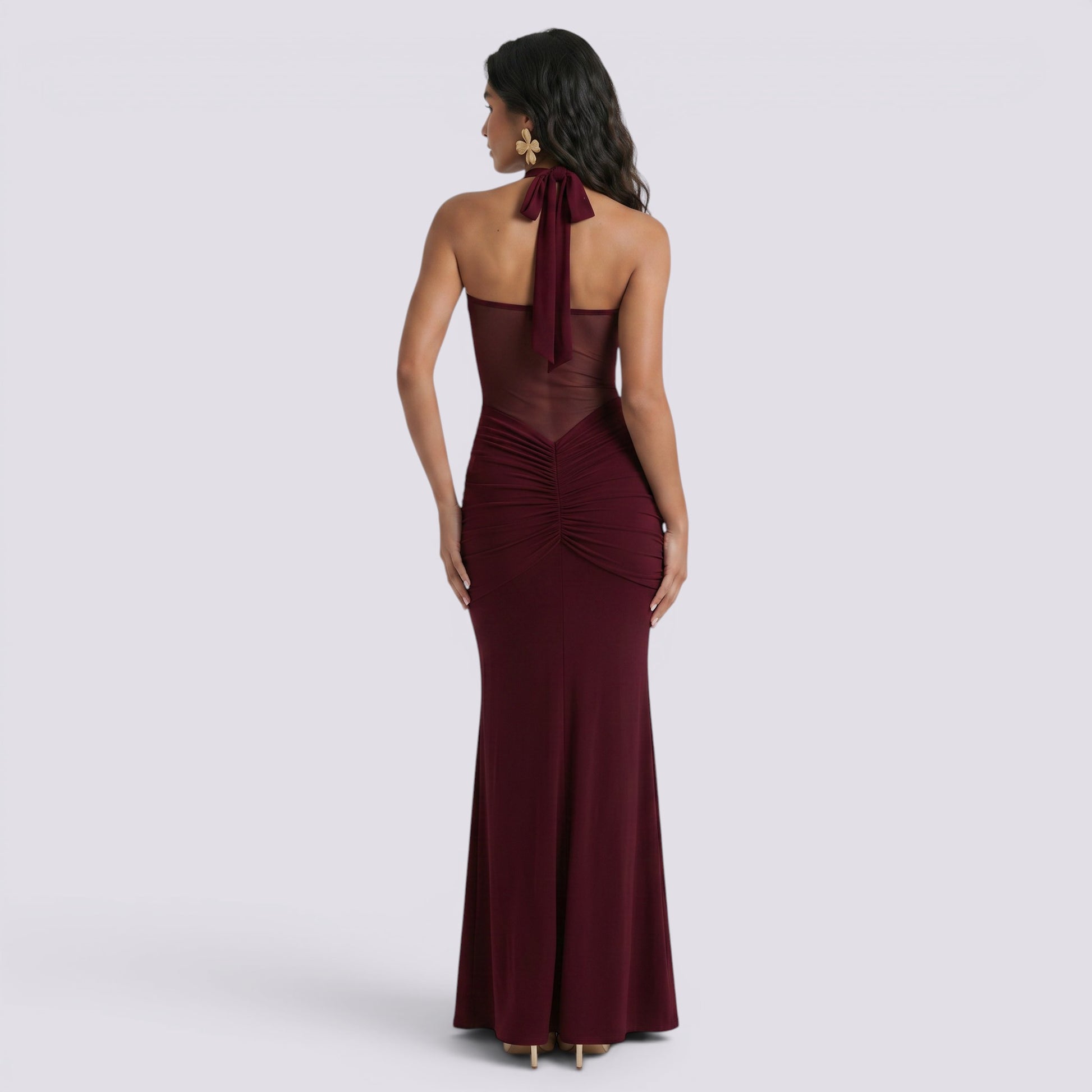 Vestido Largo Halter Mujer Fiesta Espalda Descubierta