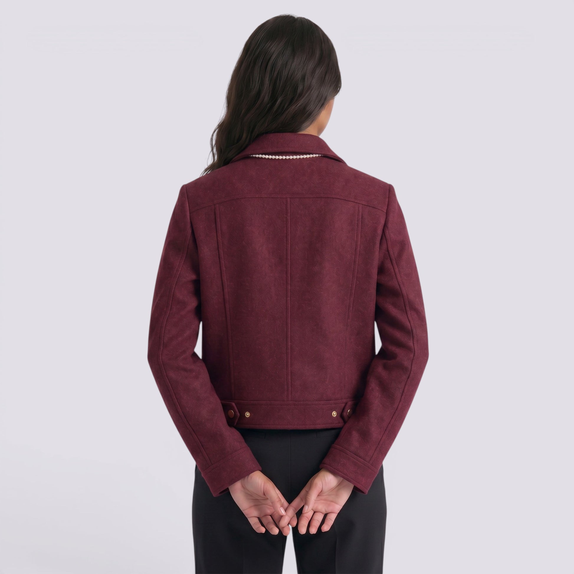 Chaqueta Mujer Corta con Cremallera Frontal