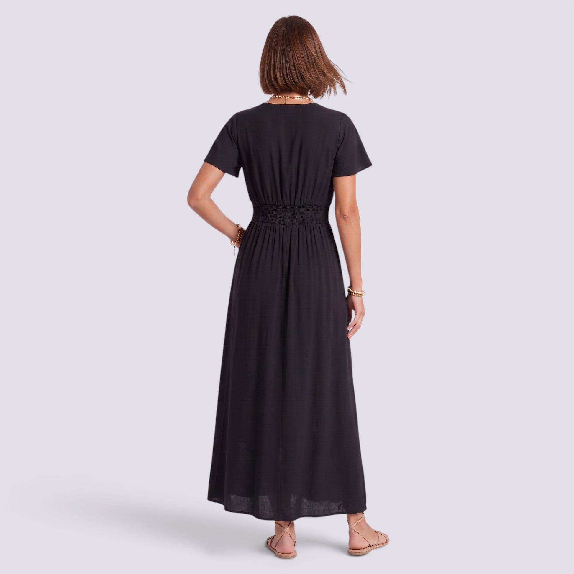 Vestido Largo Mujer Verano Elegante Manga Corta
