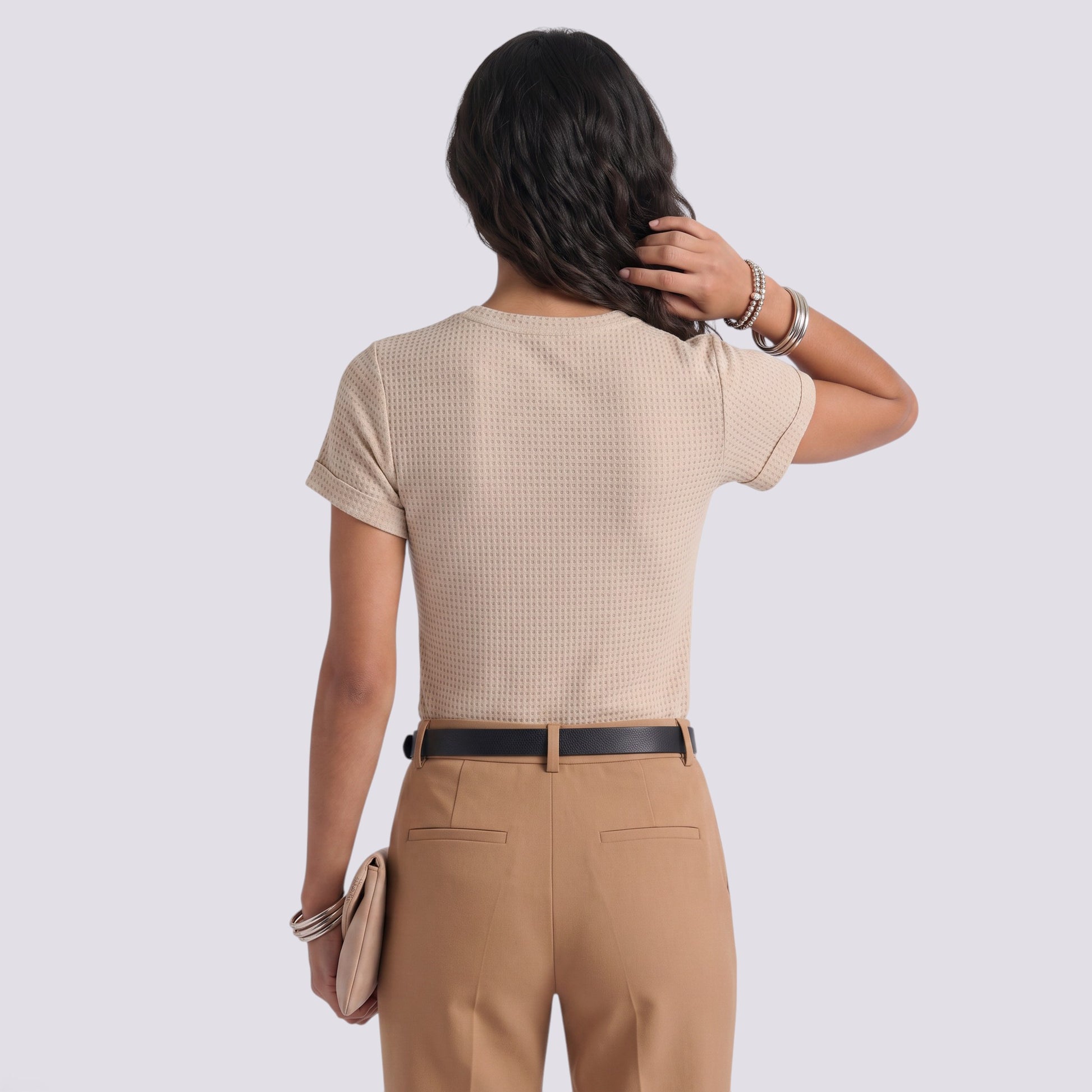 Camiseta Mujer Manga Corta con Encaje