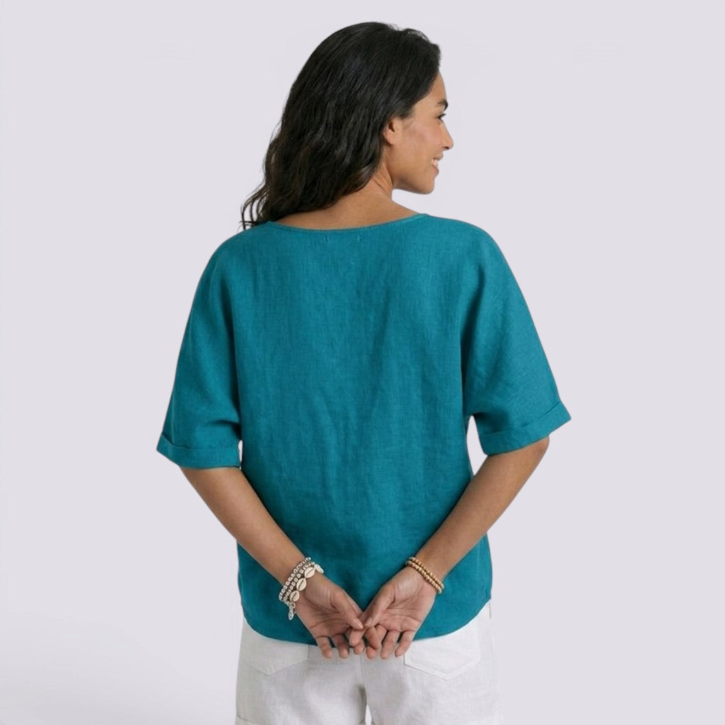 Camiseta Mujer Holgada Lino Verano