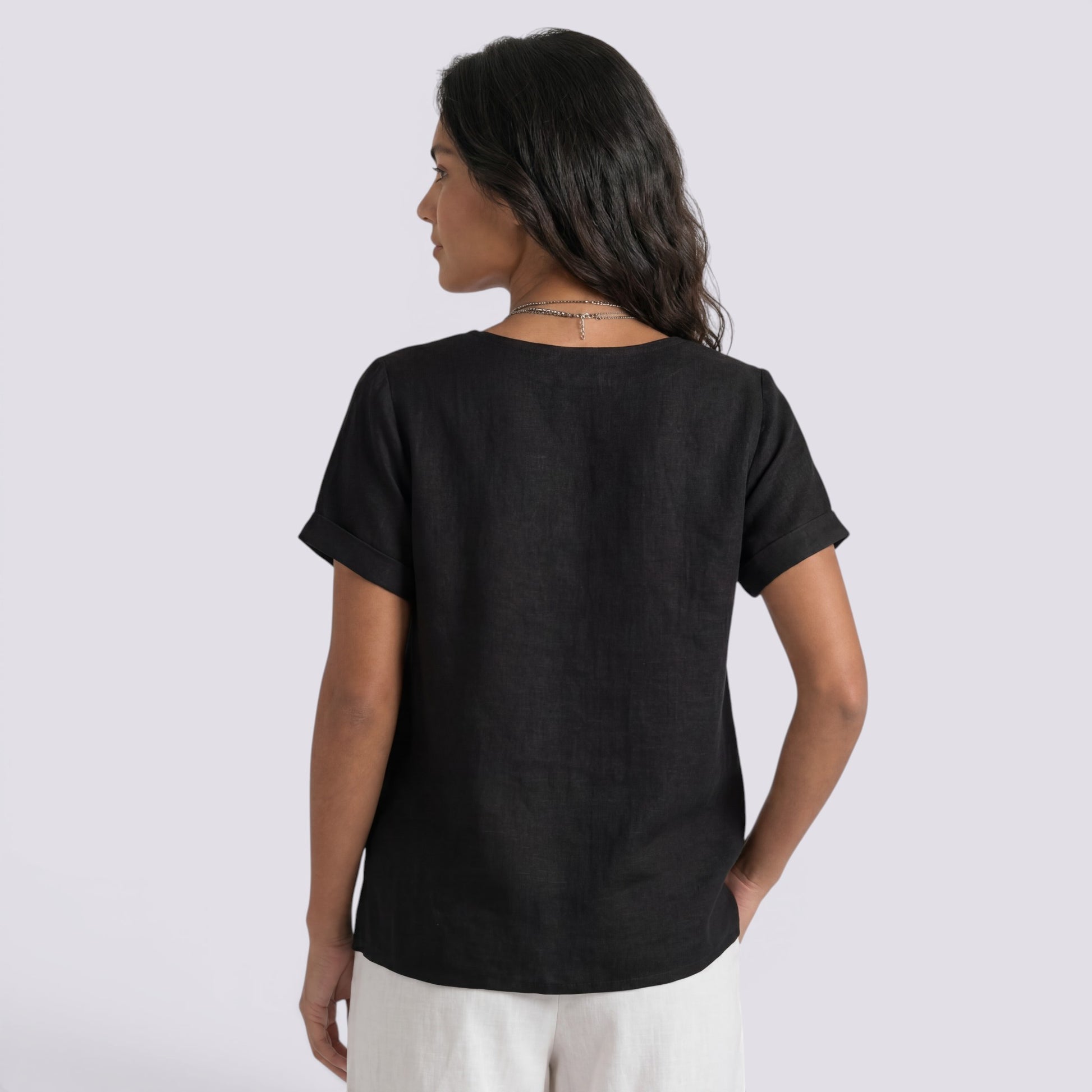 Blusa Lino Mujer Verano Corta