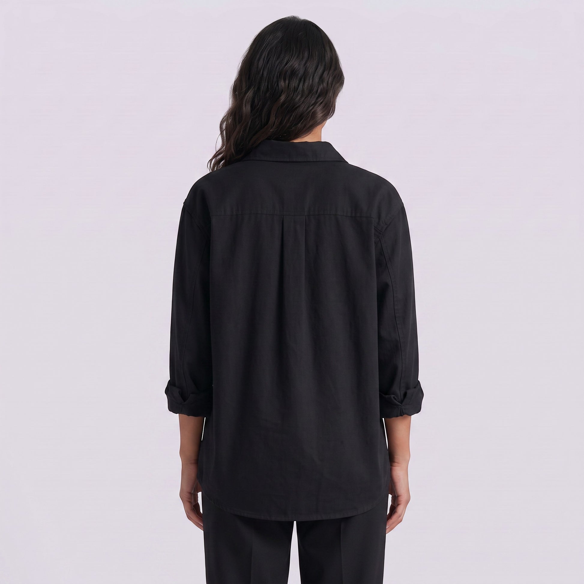 Camisa Mujer Oversize Algodón Manga Larga