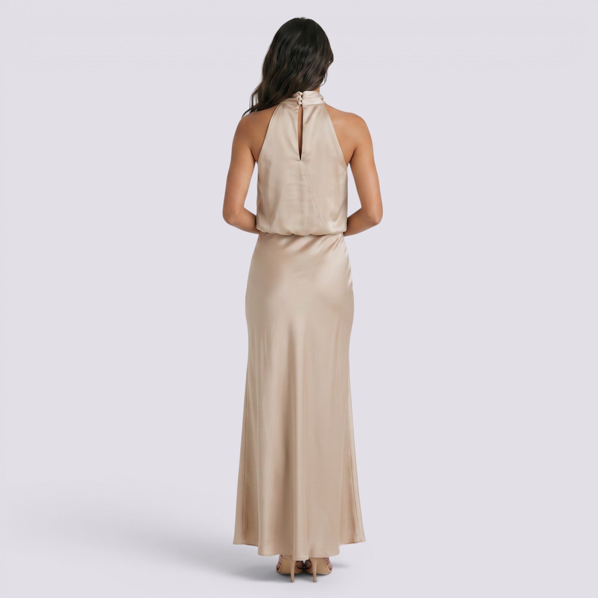 Vestido Largo Mujer Fiesta Satinado