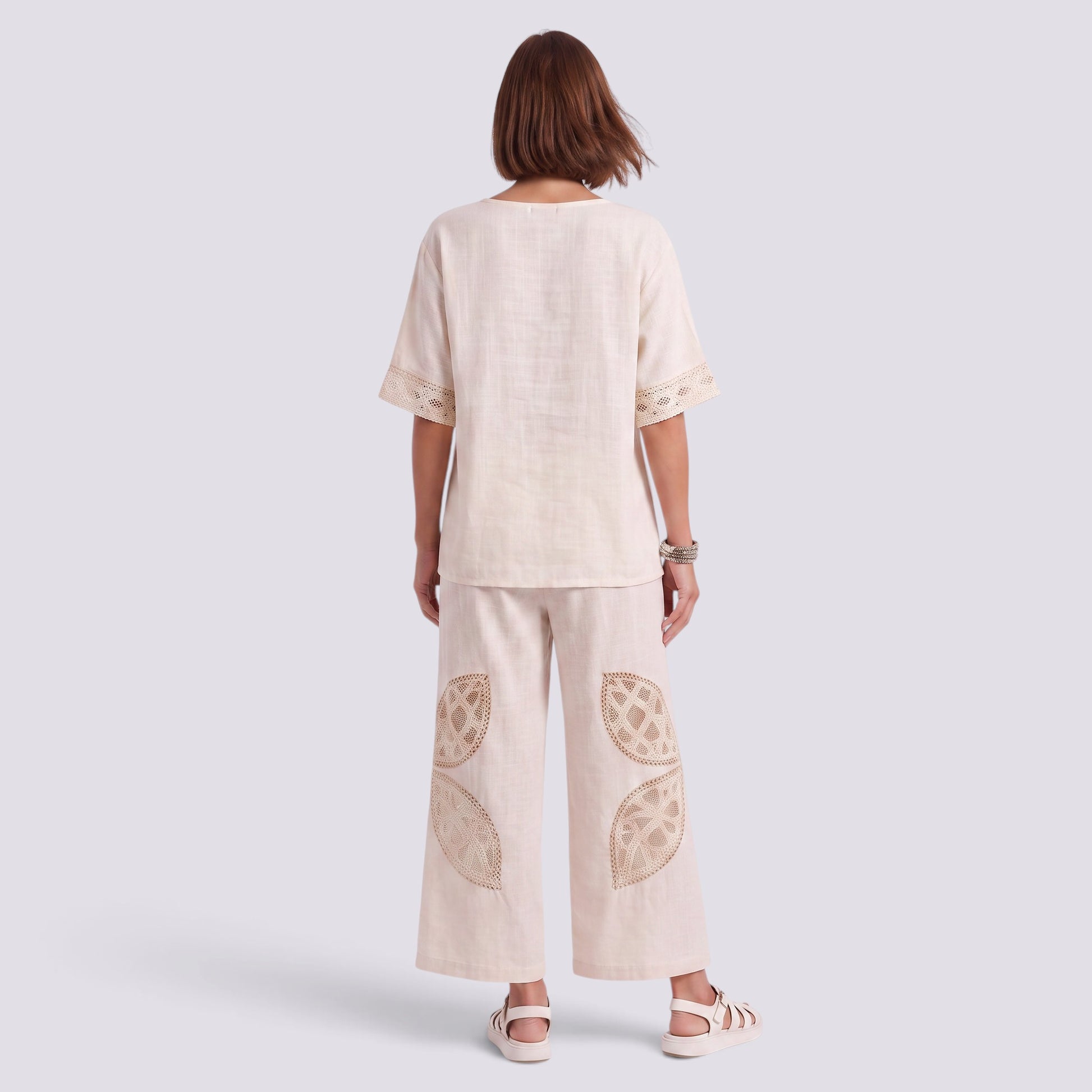 Conjunto Rayas Pantalón Ancho Mujer