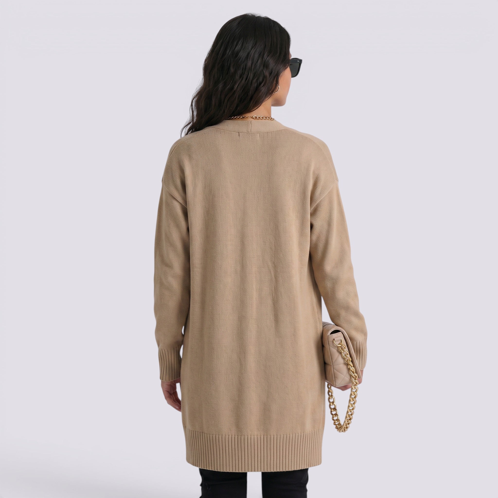 Cárdigan Mujer Largo Oversize de Punto