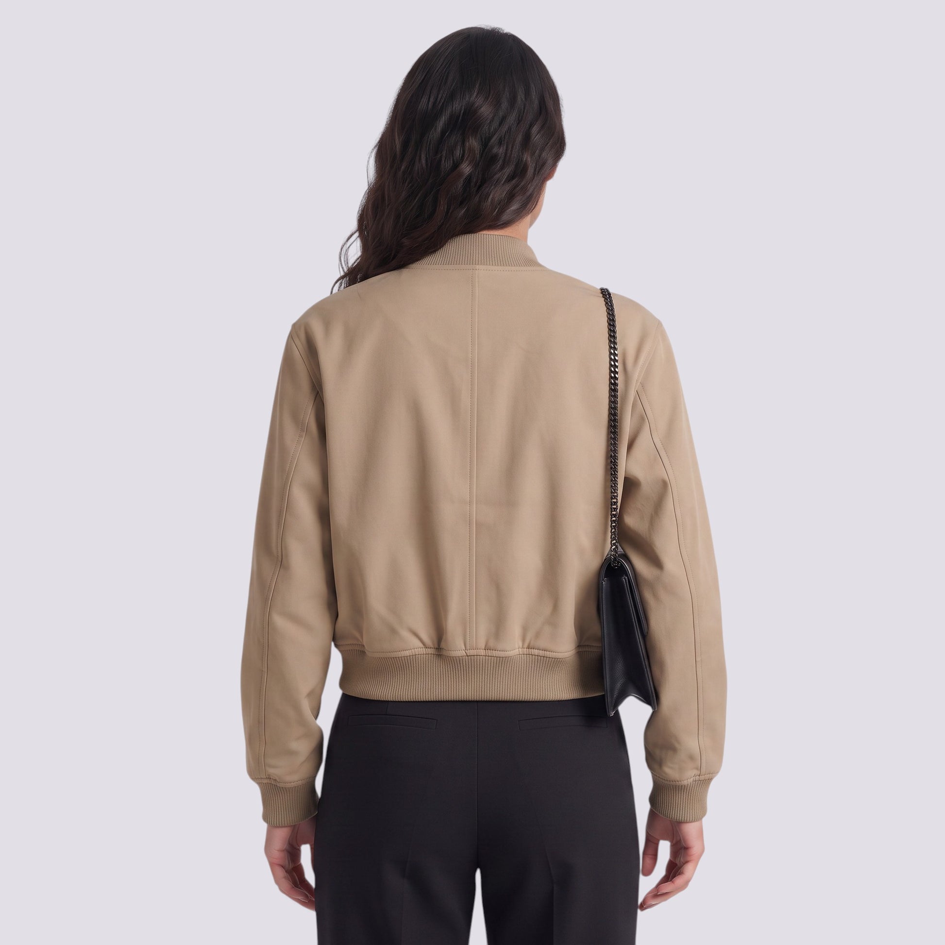 Chaqueta Mujer Cuello Alto Bolsillos Grandes
