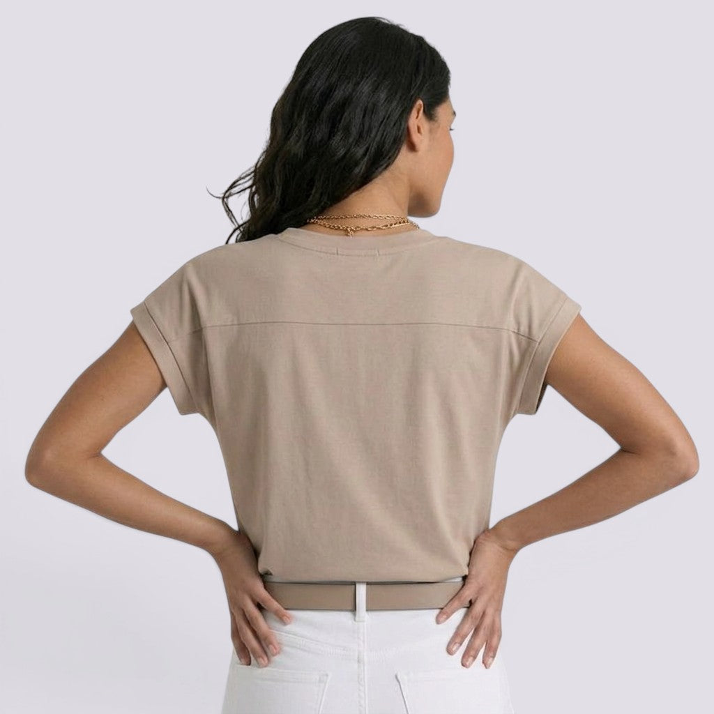 Camiseta Mujer Cuello V Blanca