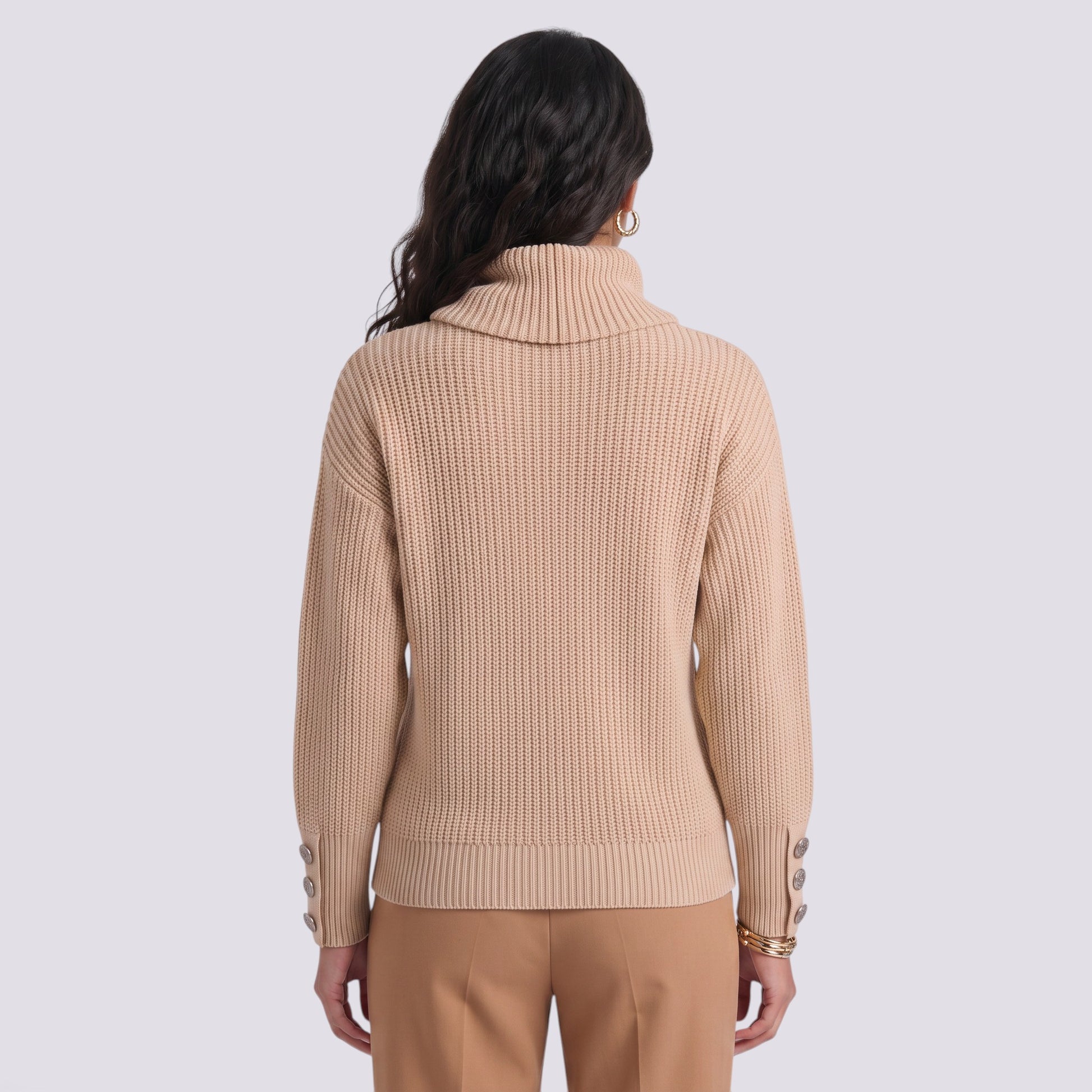 Jersey Mujer Cuello Solapa Manga Farol