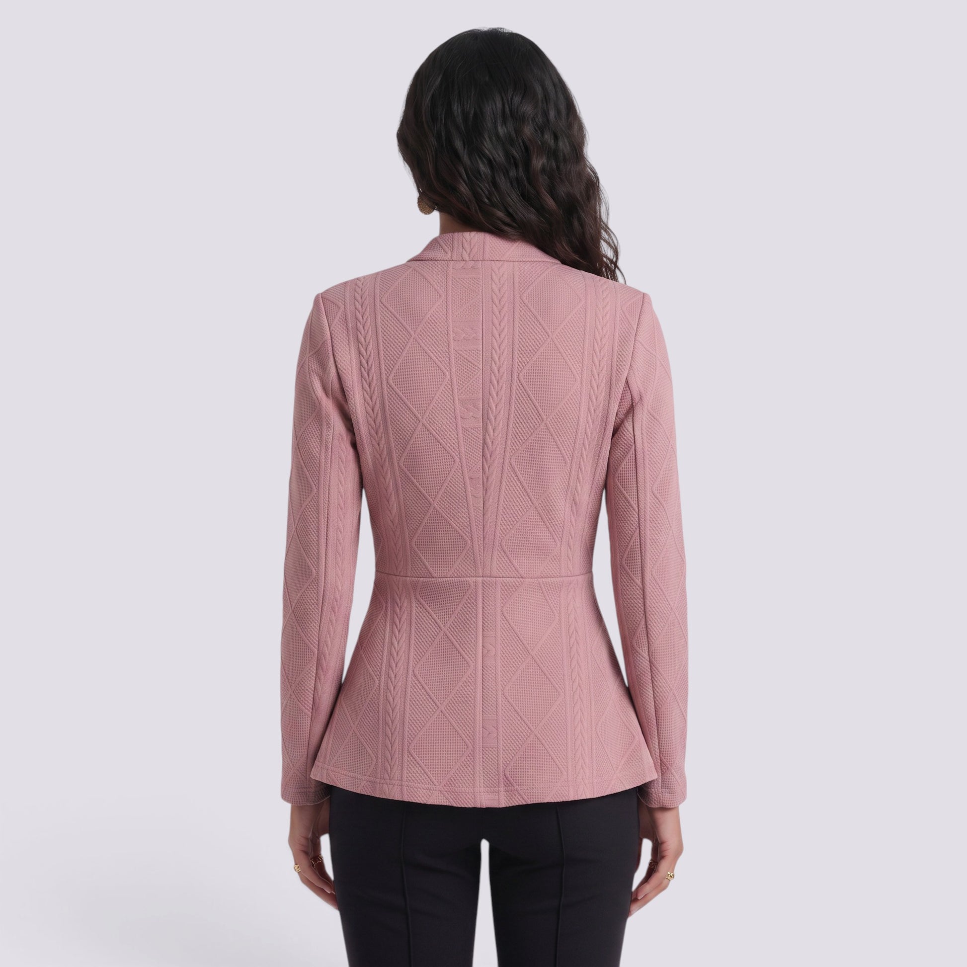 Blazer Mujer Entallado Jacquard Textura
