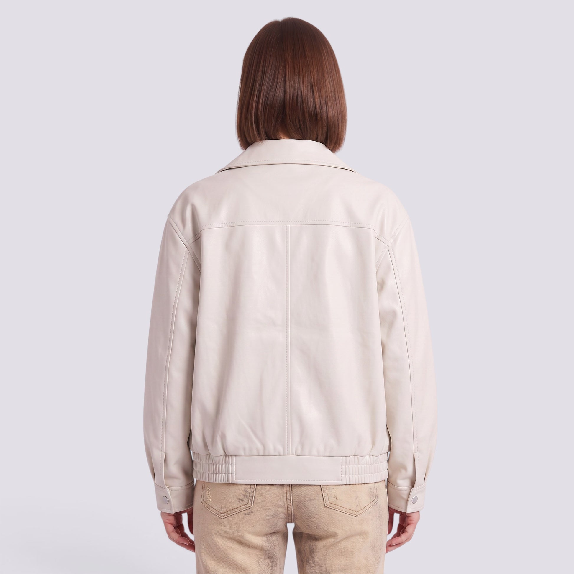 Chaqueta Mujer Motera Oversize con Cinturón Solapa