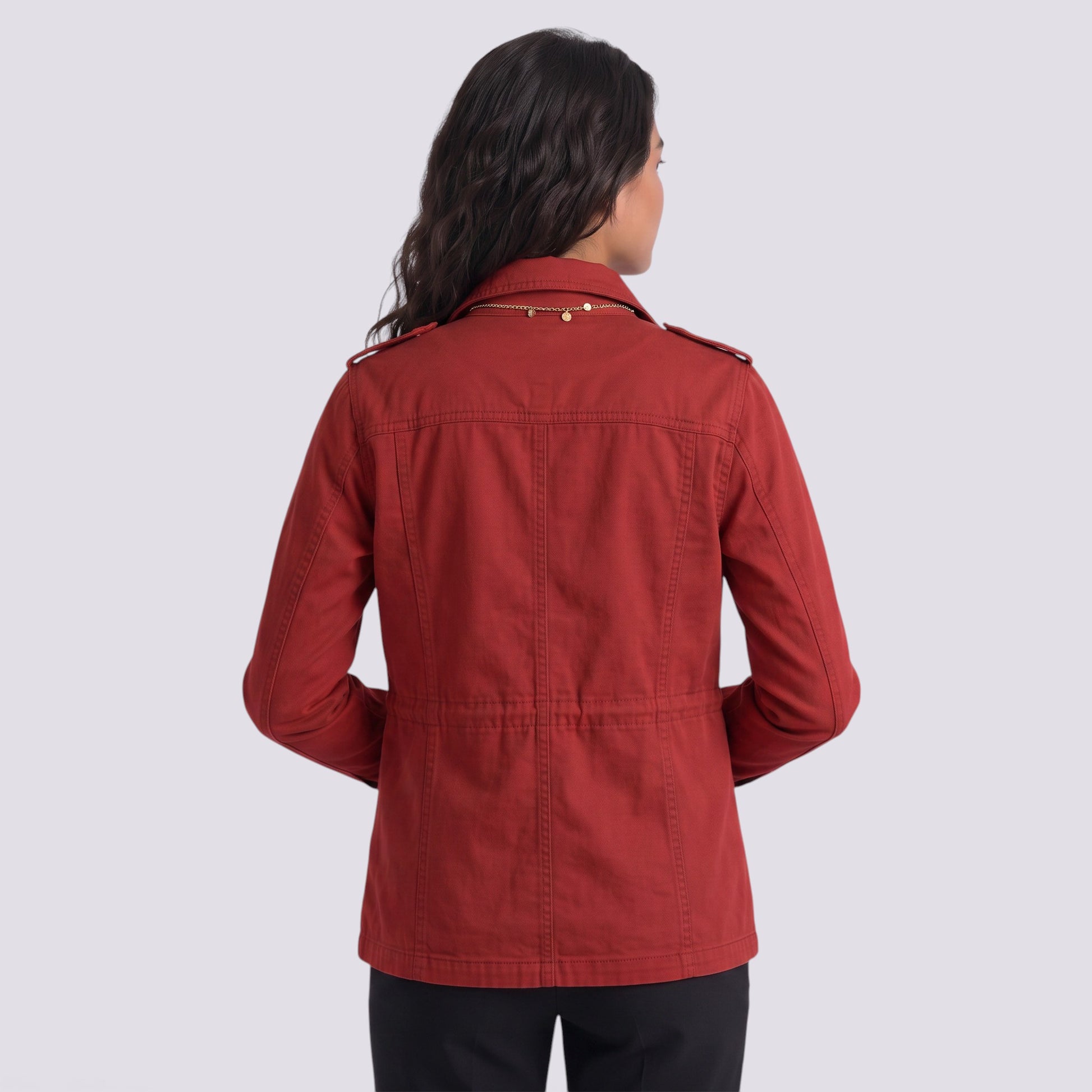 Chaqueta Corta Mujer Solapa y Bolsillos