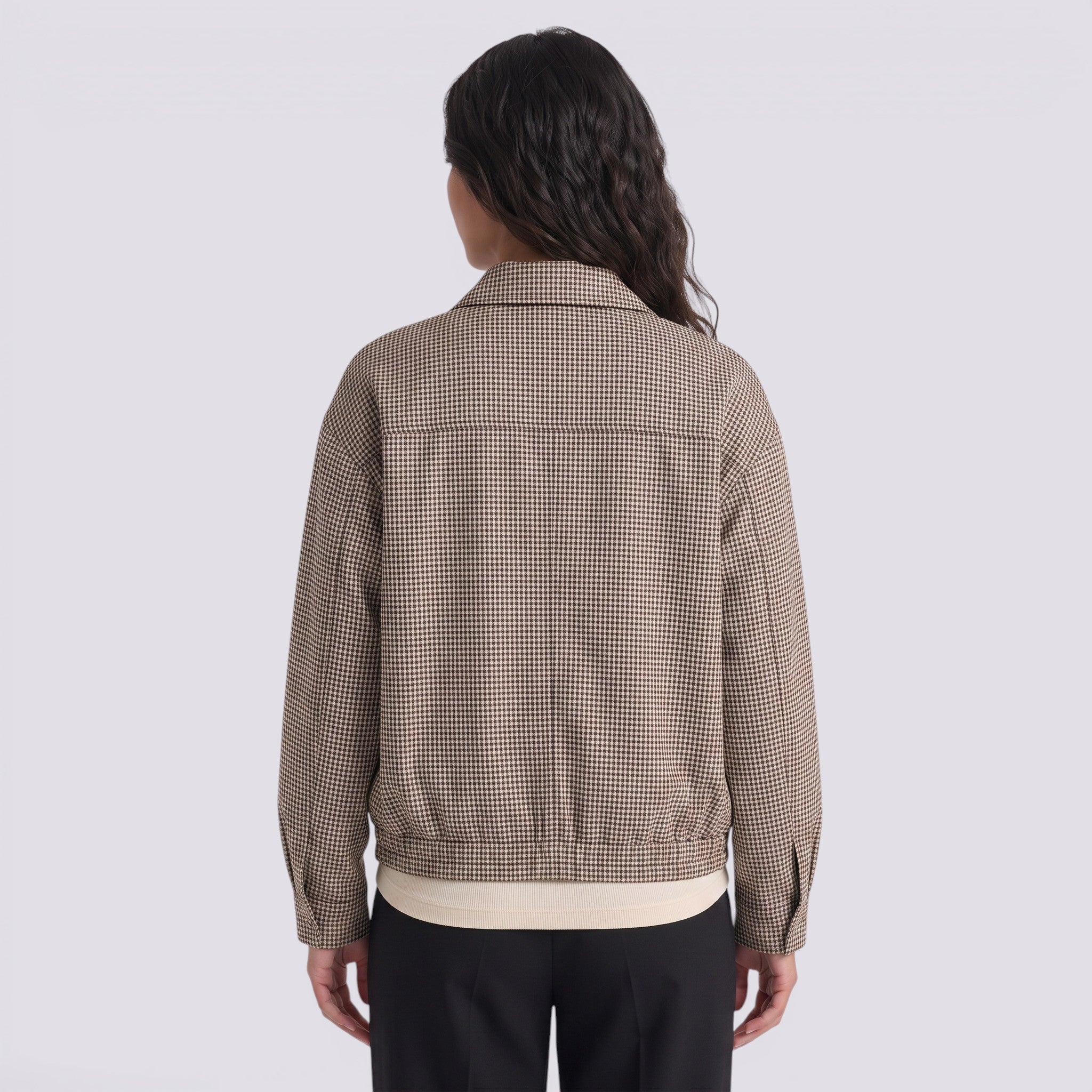 Chaqueta Mujer Reversible Estilo Retro de Cuadros