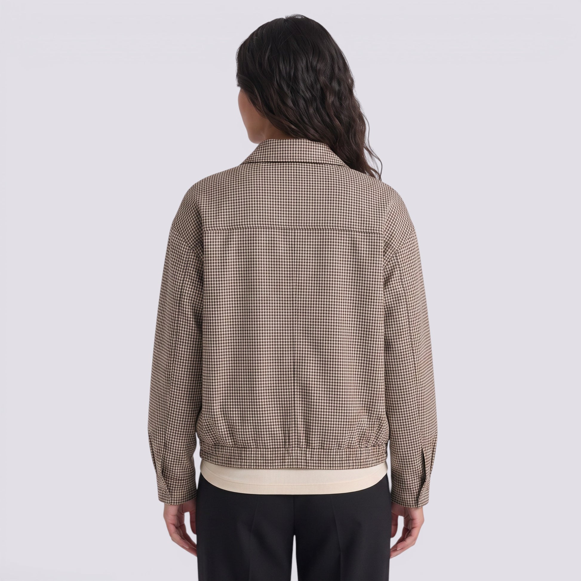 Chaqueta Mujer Reversible Estilo Retro de Cuadros