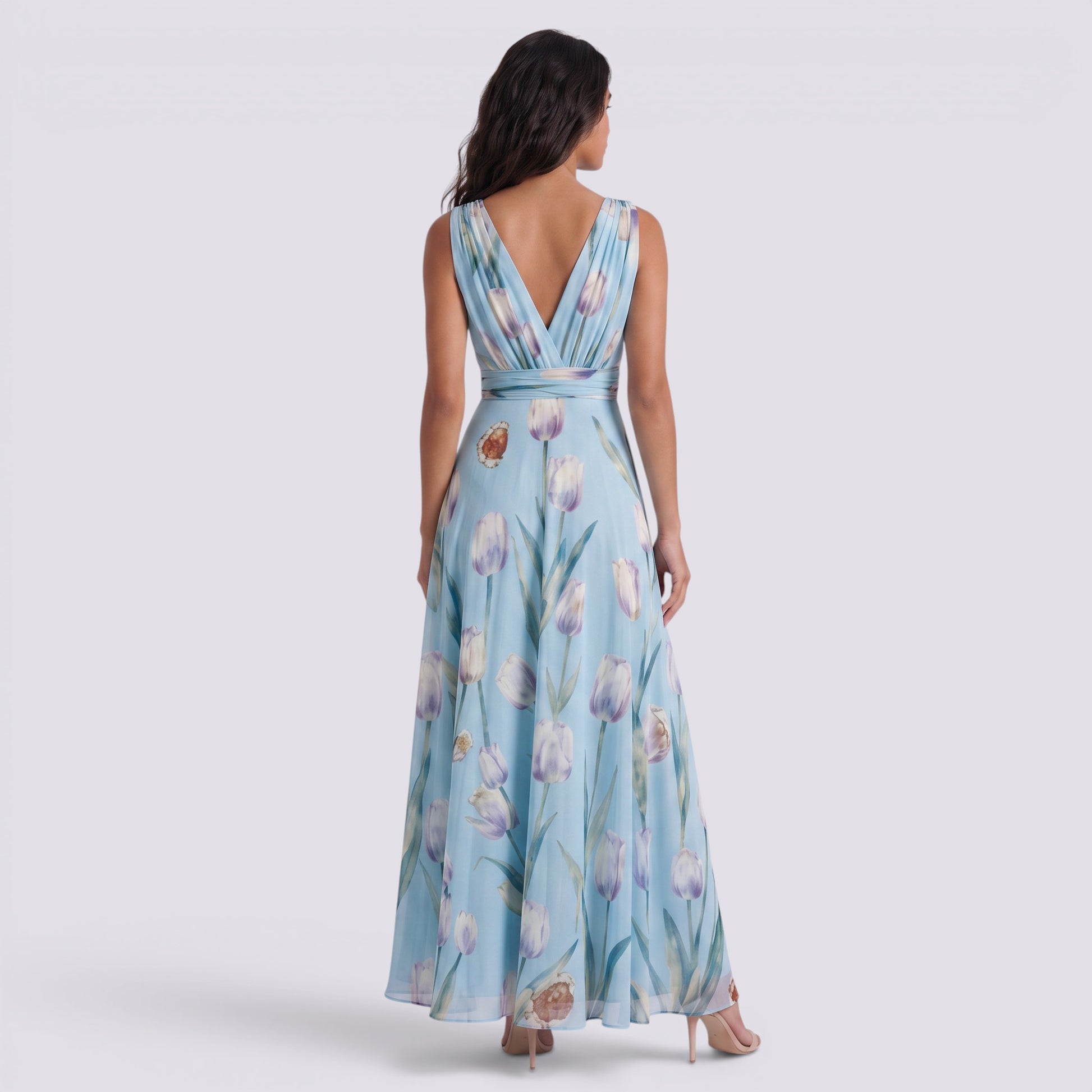 Vestido Largo Fiesta Floral Estampado