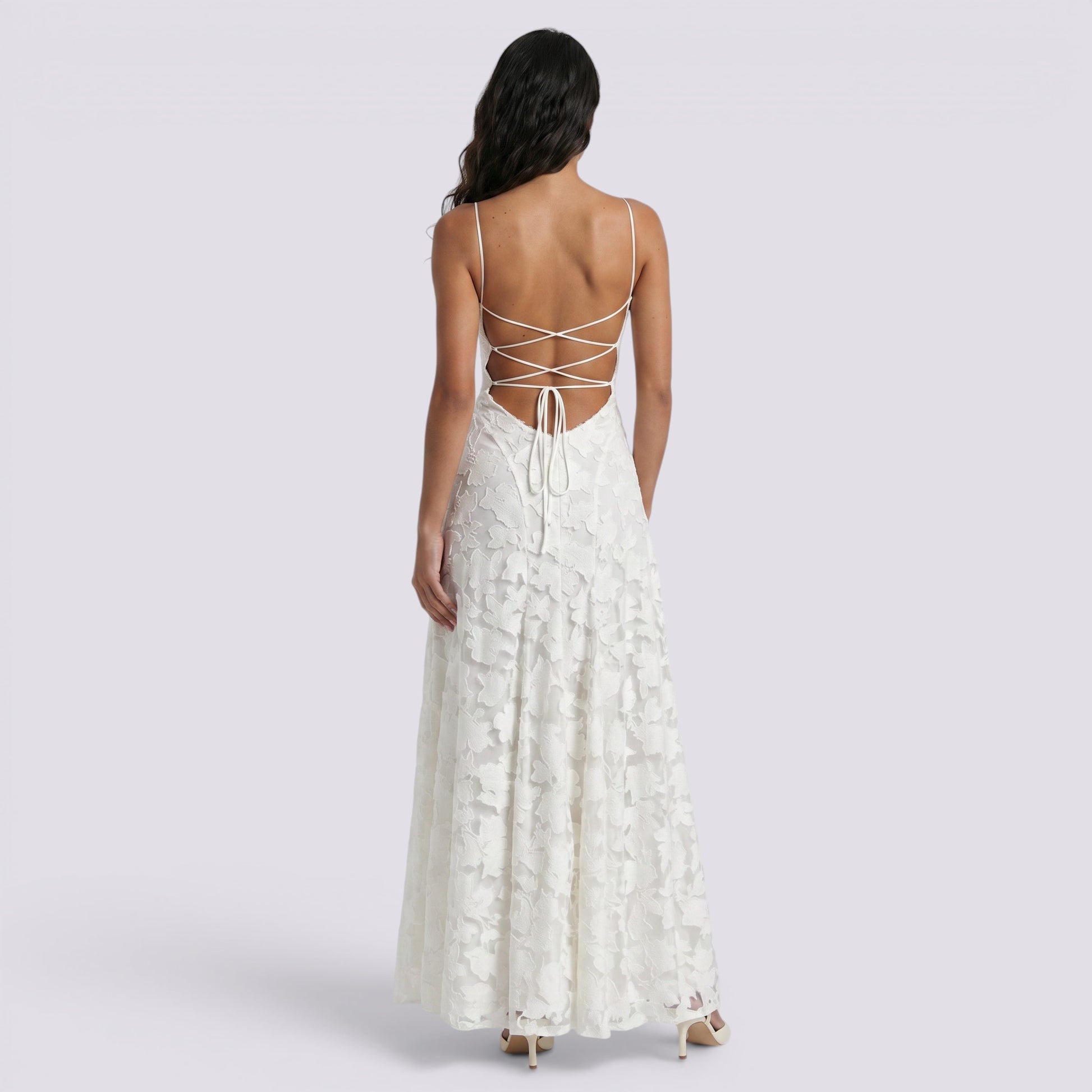 Vestido Largo Mujer Invitada Espalda Descubierta