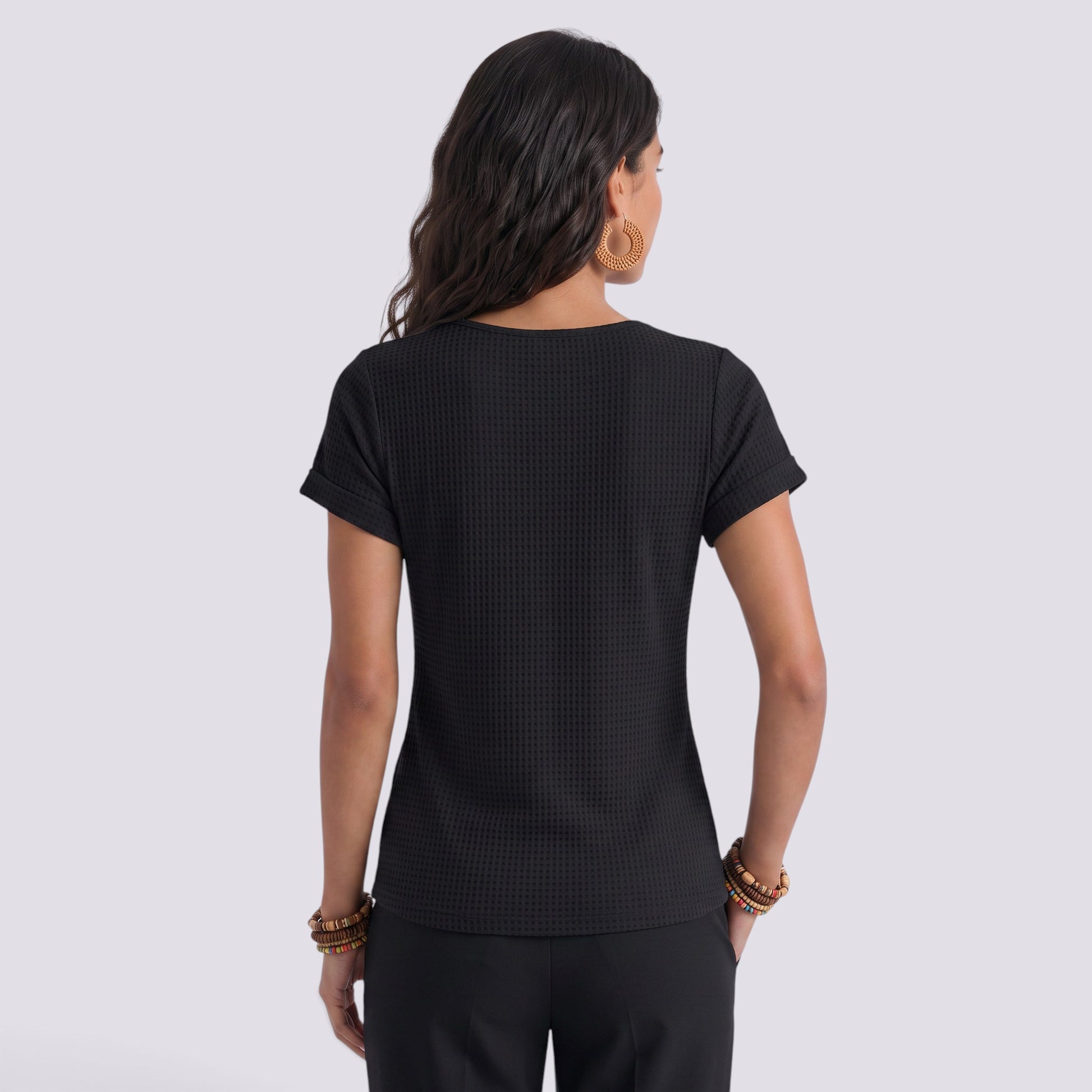 Camiseta Mujer Manga Corta con Encaje
