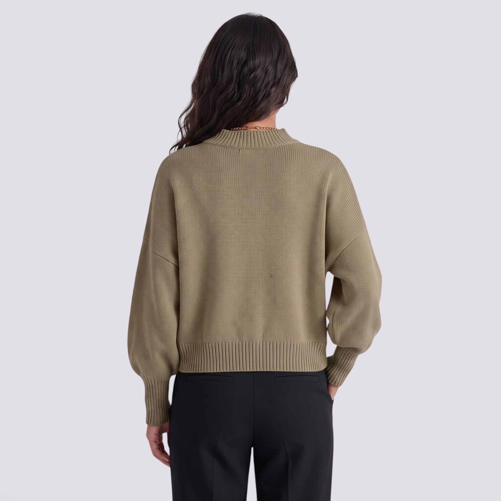 Jersey Mujer de Punto Grueso Cuello Redondo