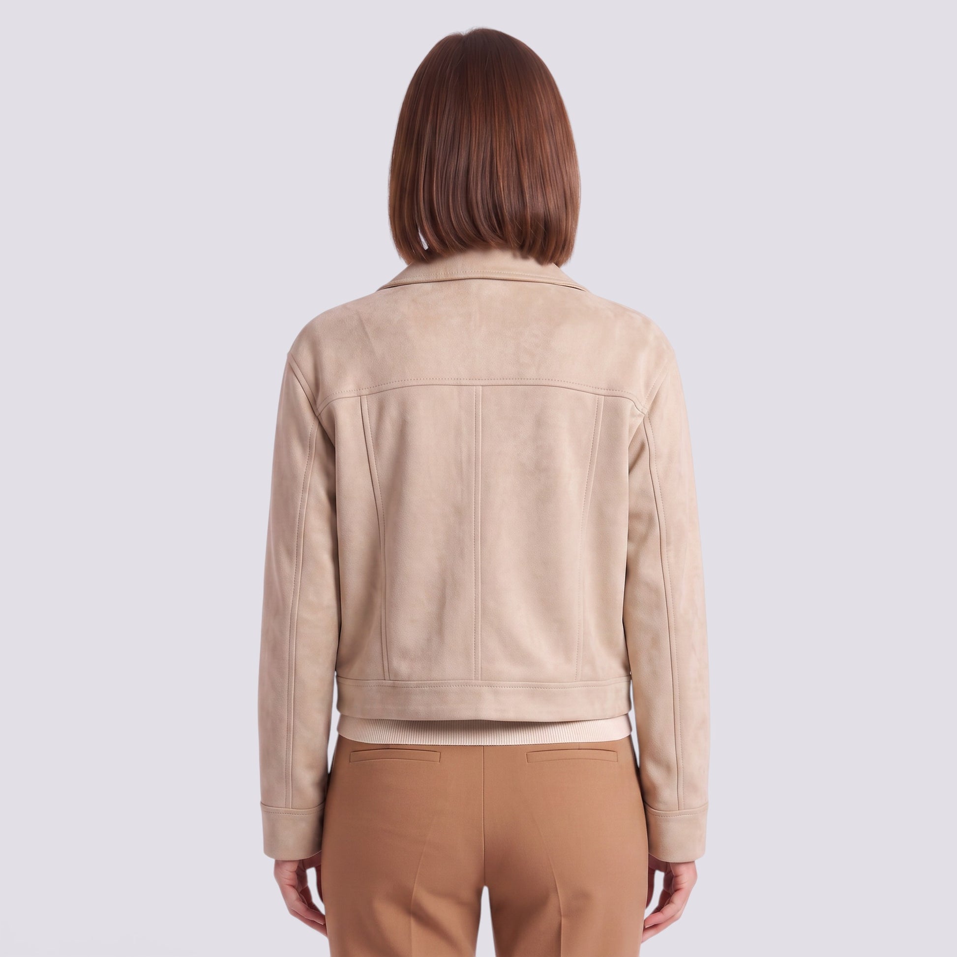Chaqueta Corta Mujer Efecto Ante