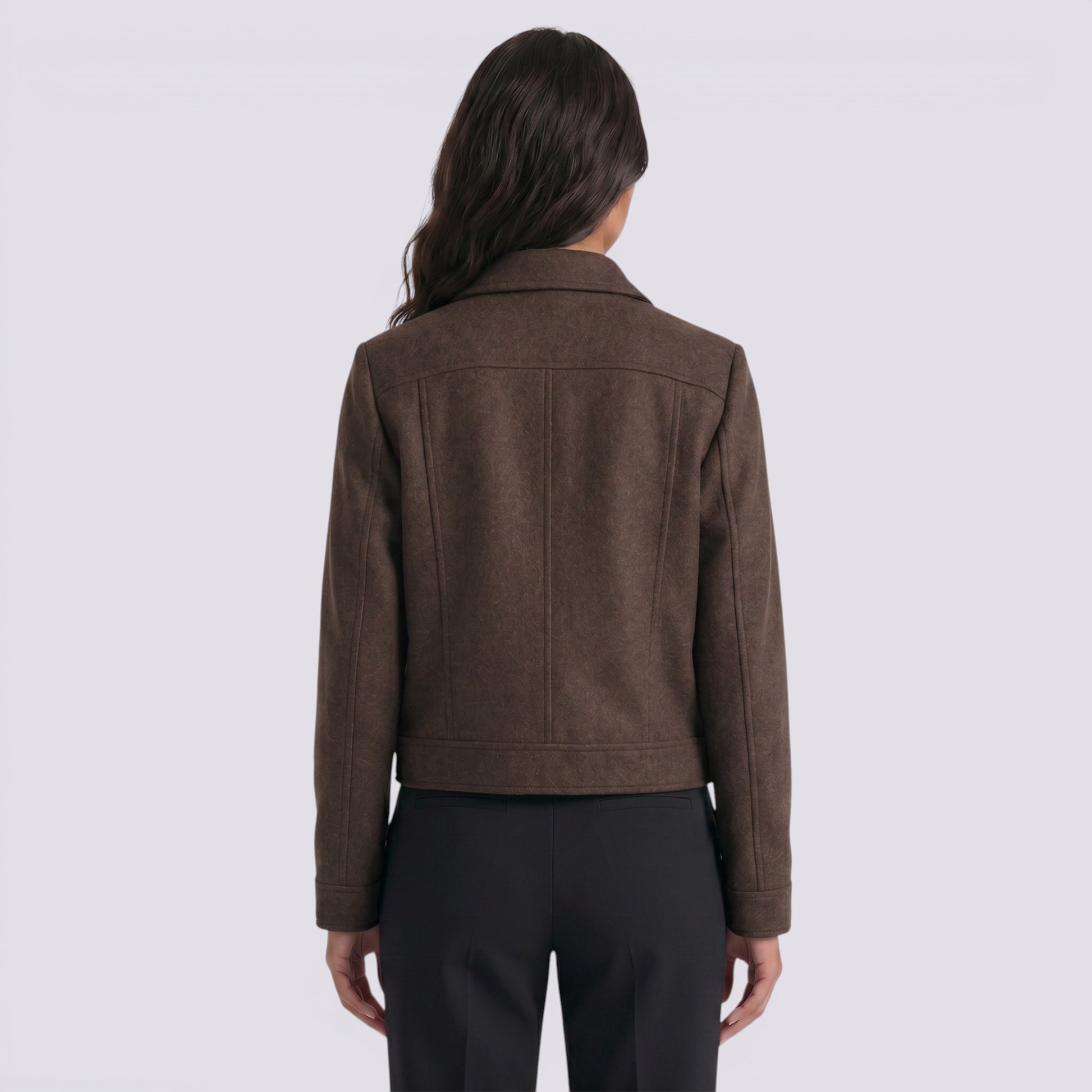 Chaqueta Mujer Corta con Cremallera Frontal