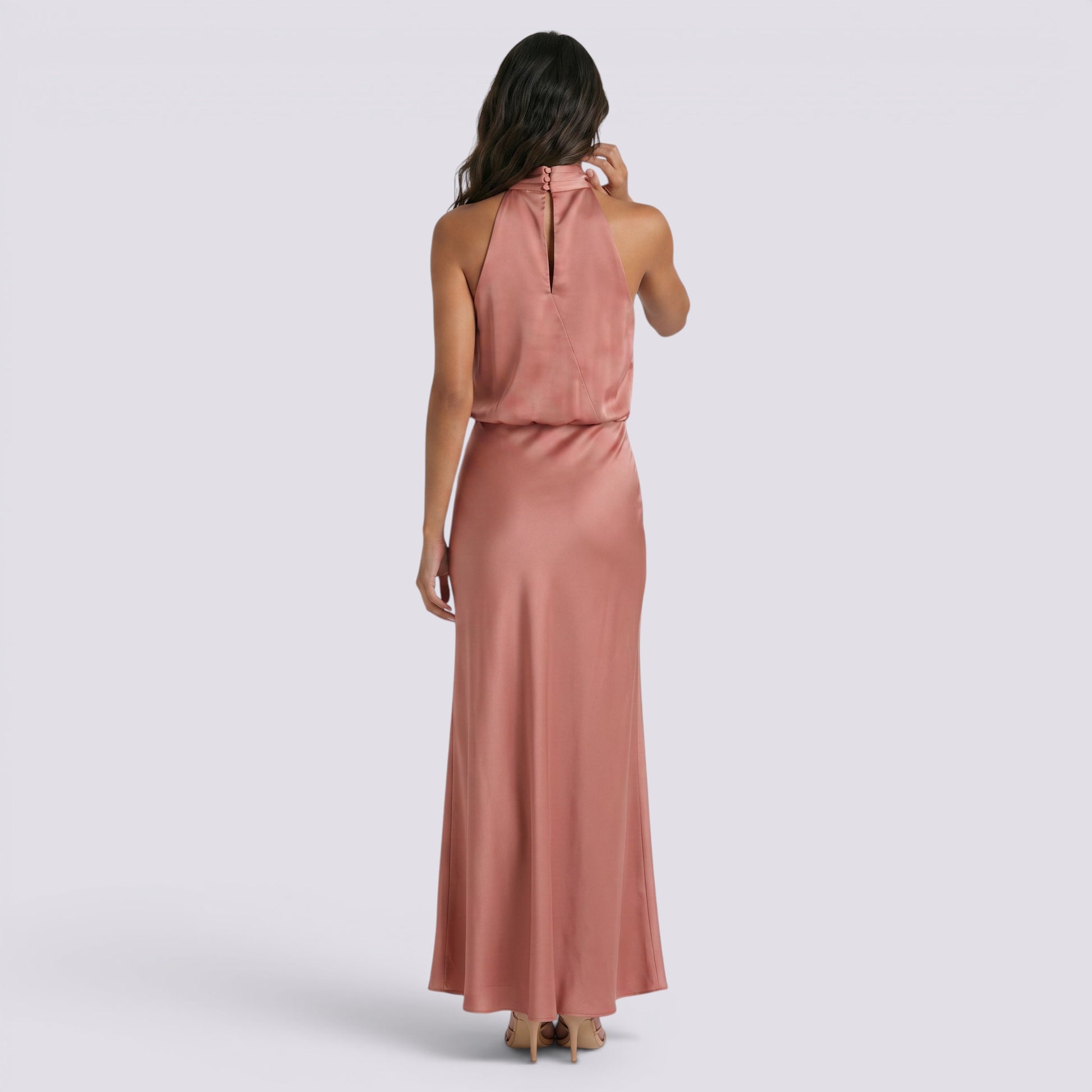 Vestido Largo Mujer Fiesta Satinado