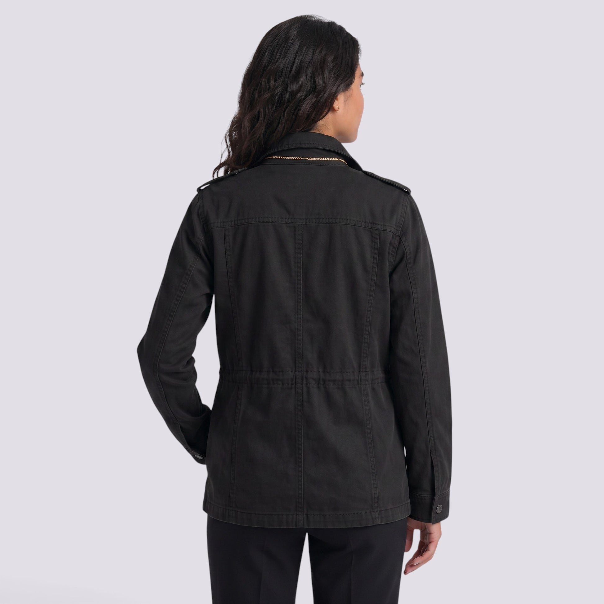Chaqueta Corta Mujer Solapa y Bolsillos