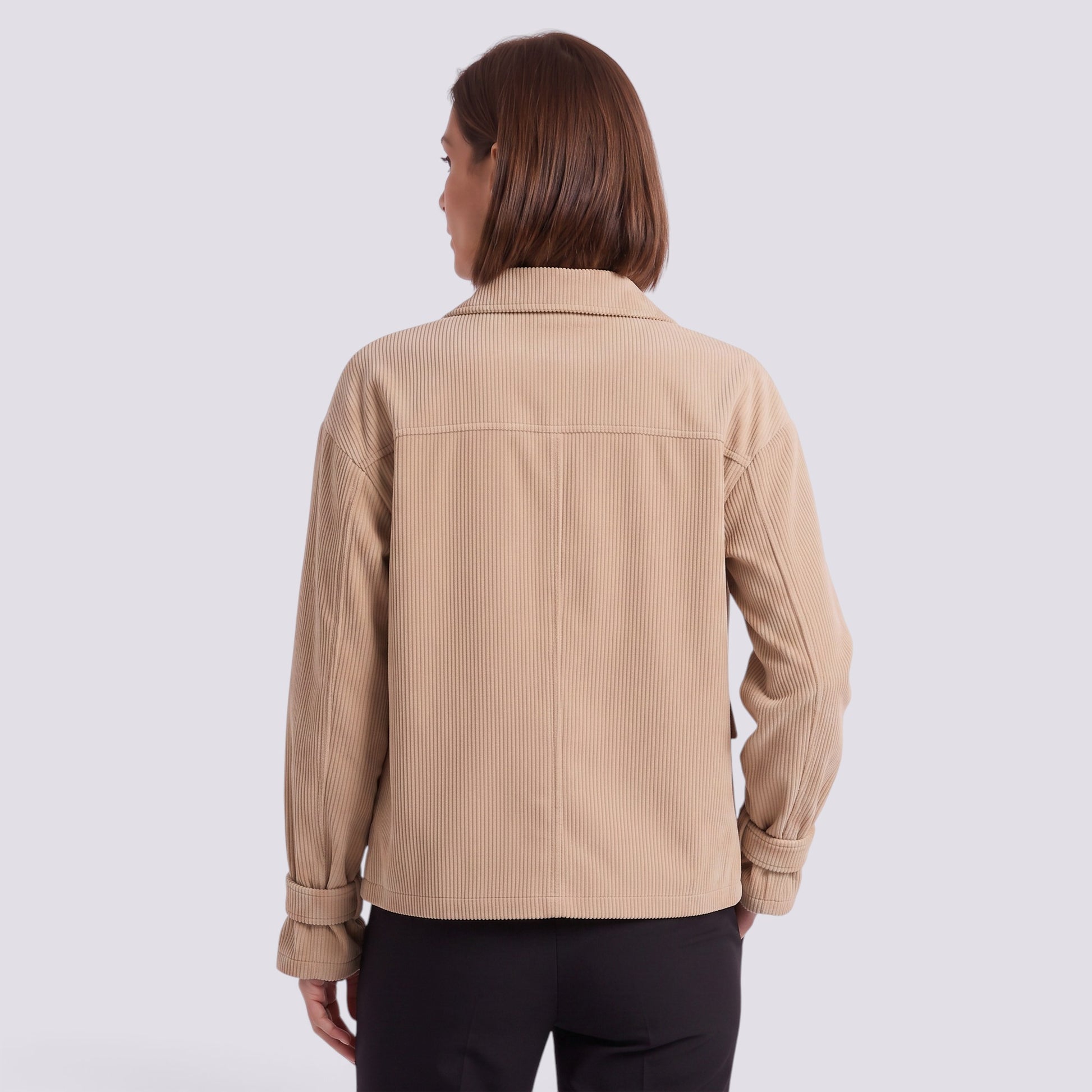 Chaqueta Corta Mujer con Solapa de Pana
