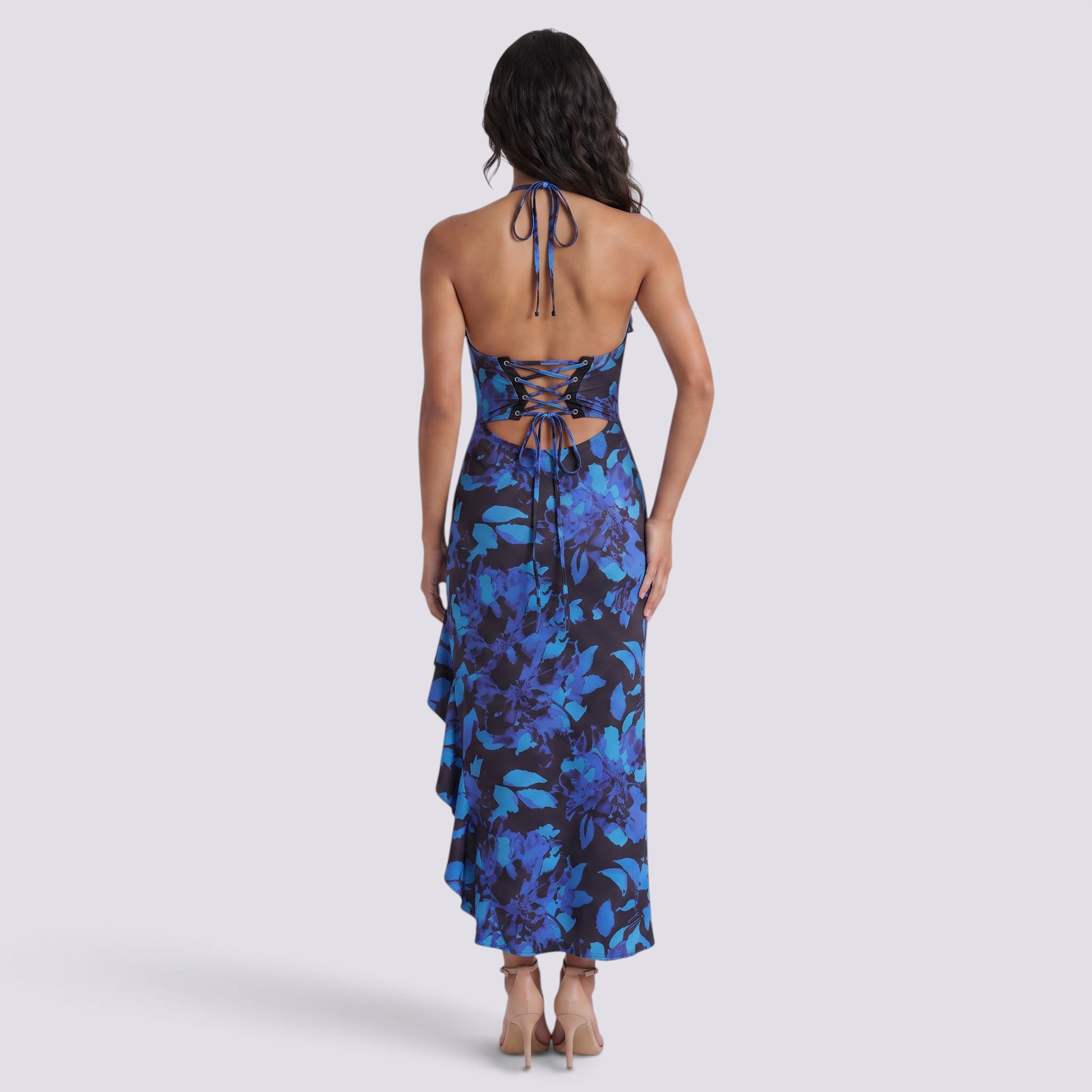 Vestido Estampado Mujer Espalda Descubierta Lazada