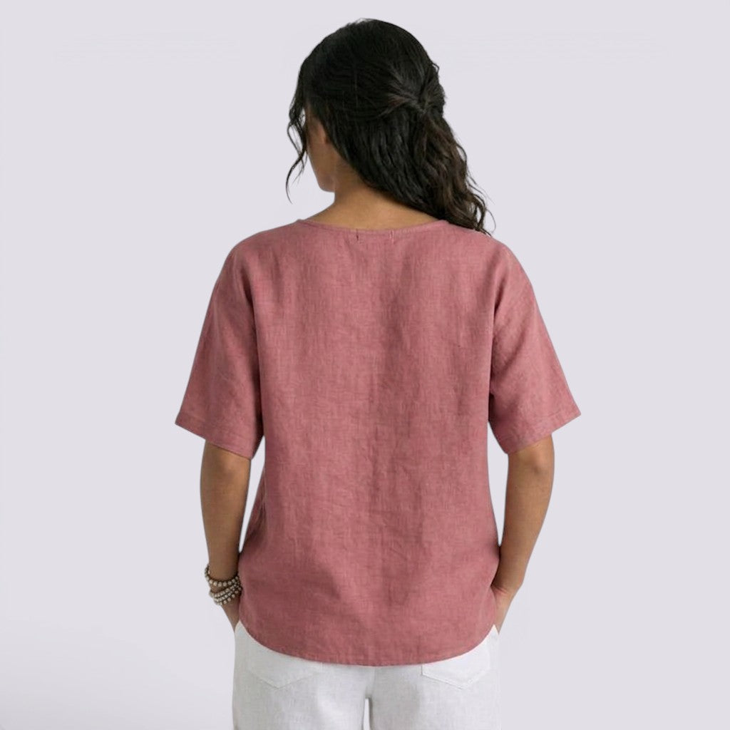 Camiseta Mujer Holgada Lino Verano